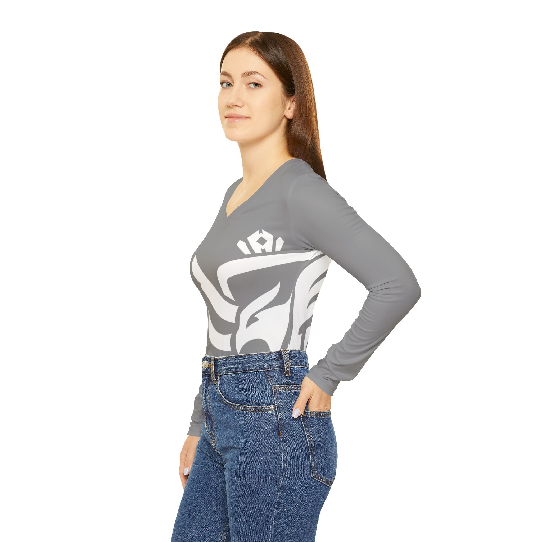 Women's Royal Sparrow Long Sleeve V-neck Shirt