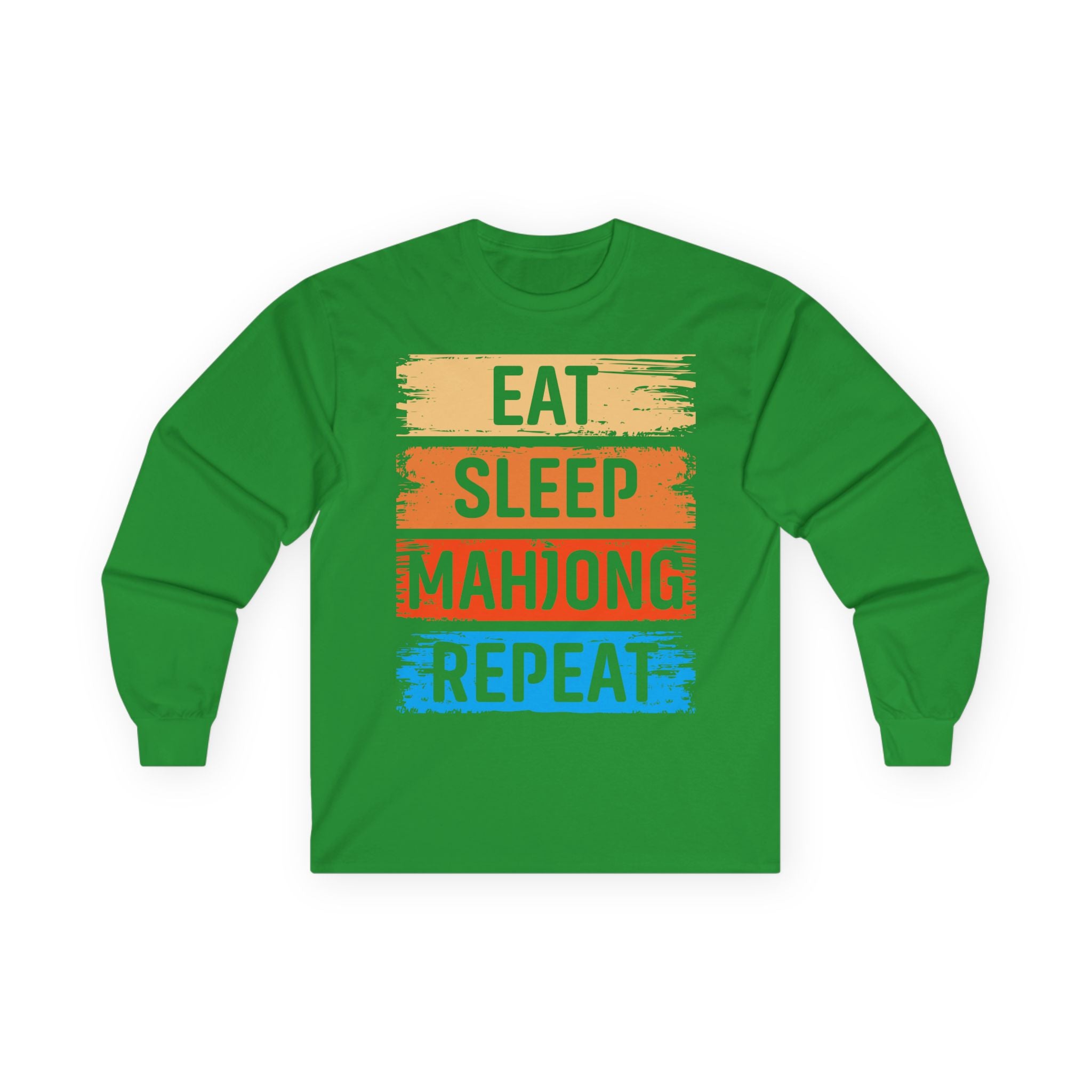 Eat Sleep Mahjong Repeat Cotton Long Sleeve Tee