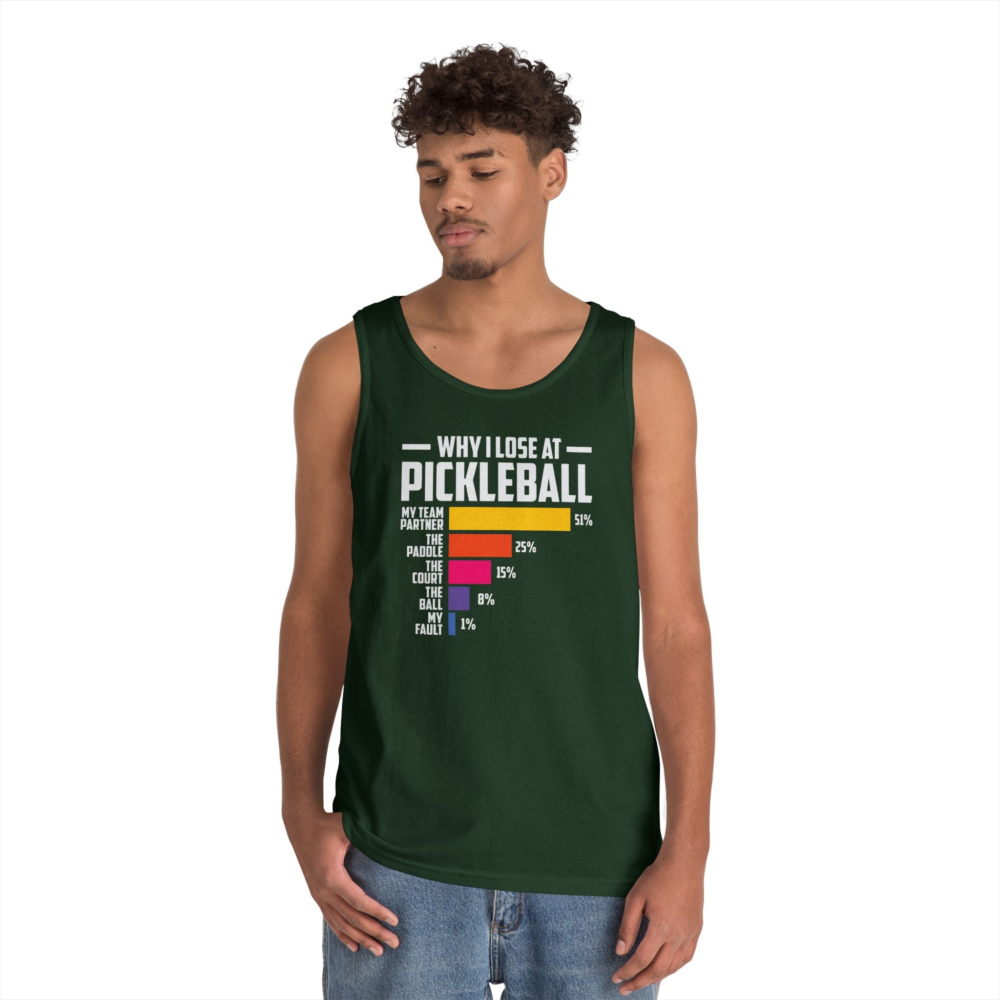 Why I Lose At Pickleball Heavy Cotton Tank Top