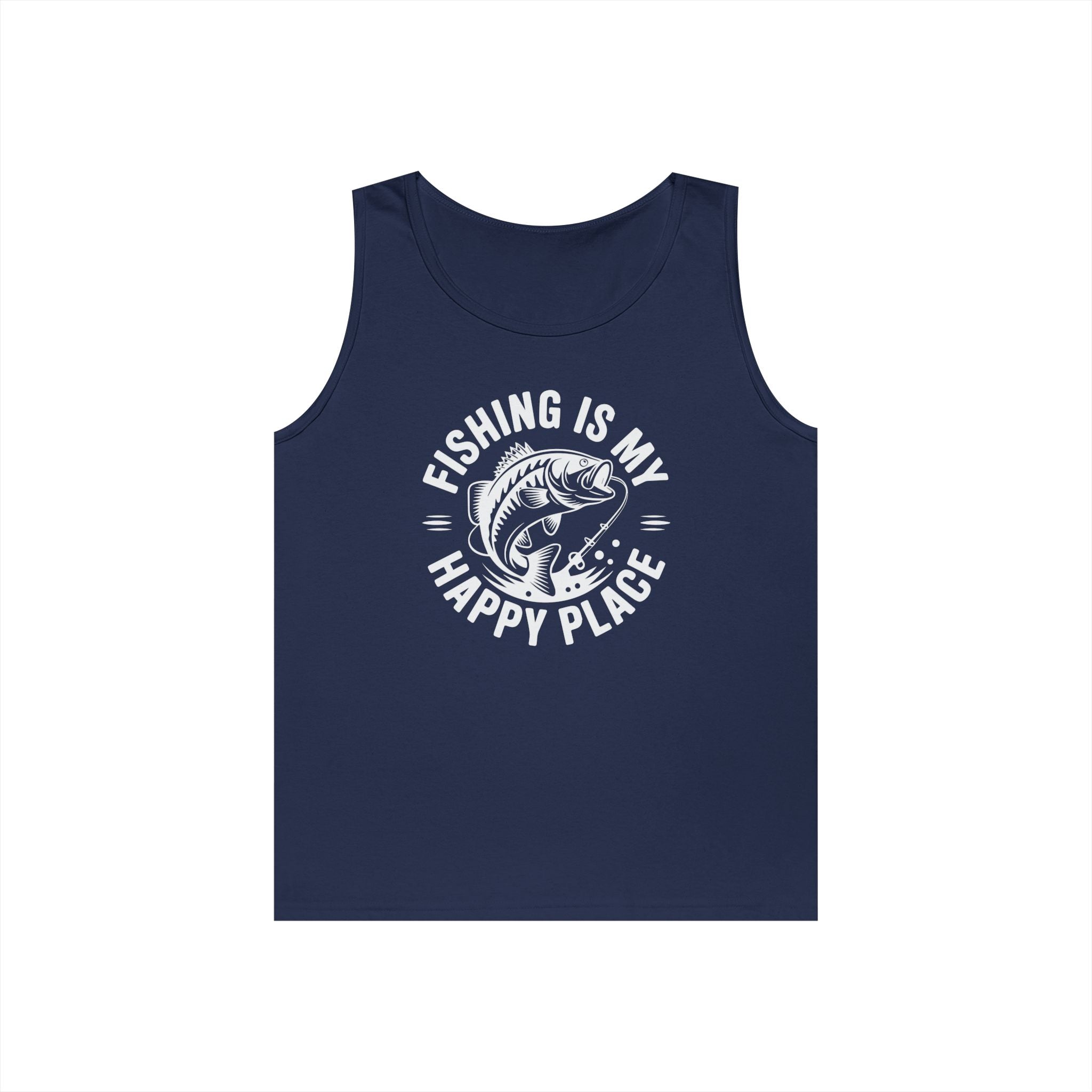 Fishing Is My Happy Place Heavy Cotton Tank Top