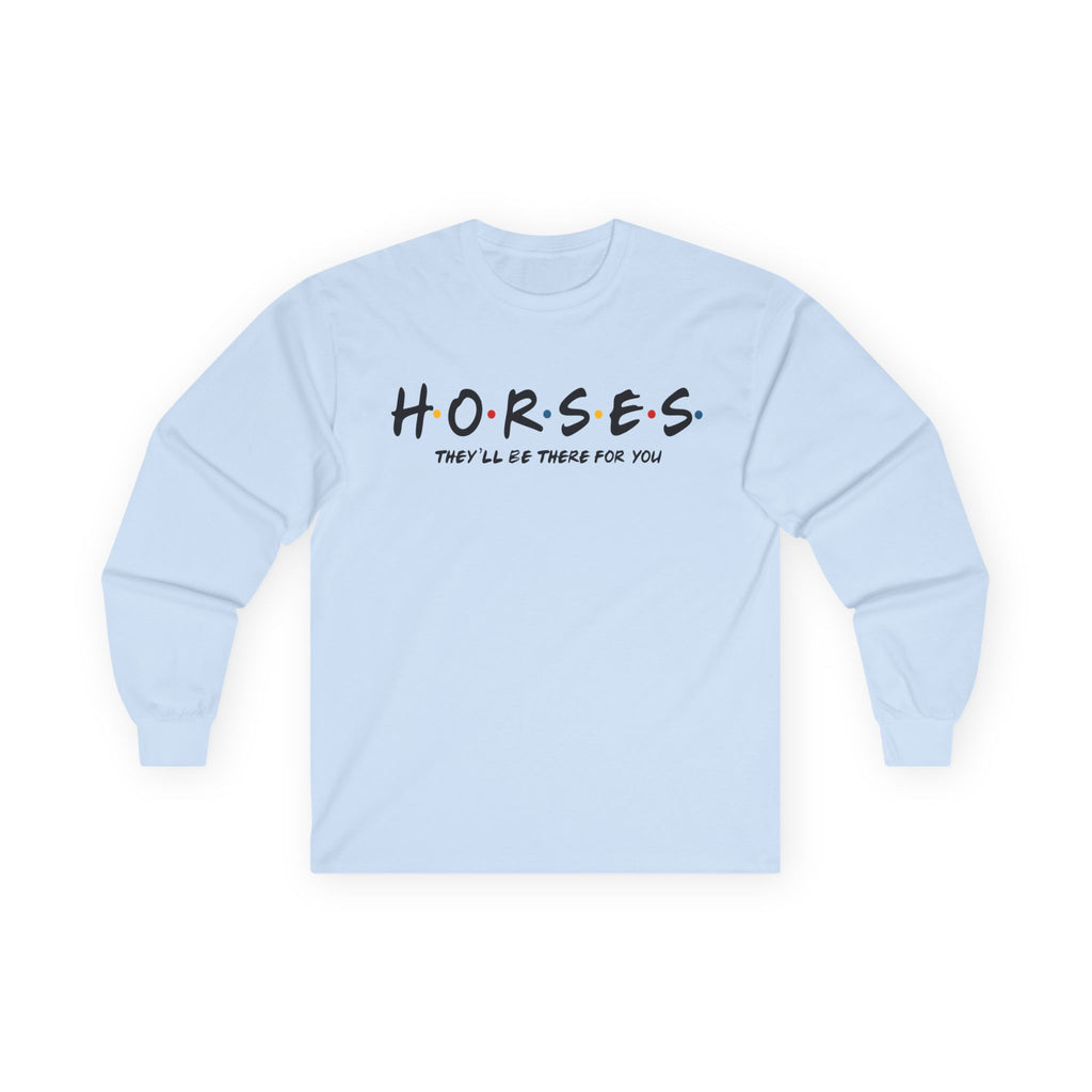 Horses, Friends Theme Cotton Long Sleeve Tee