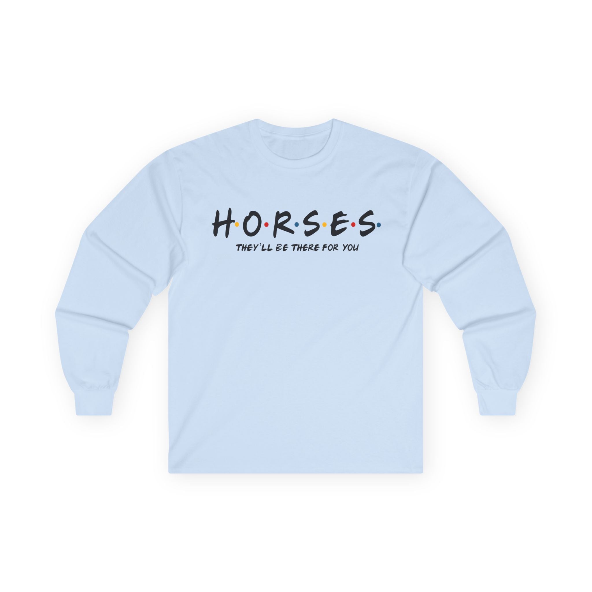 Horses, Friends Theme Cotton Long Sleeve Tee