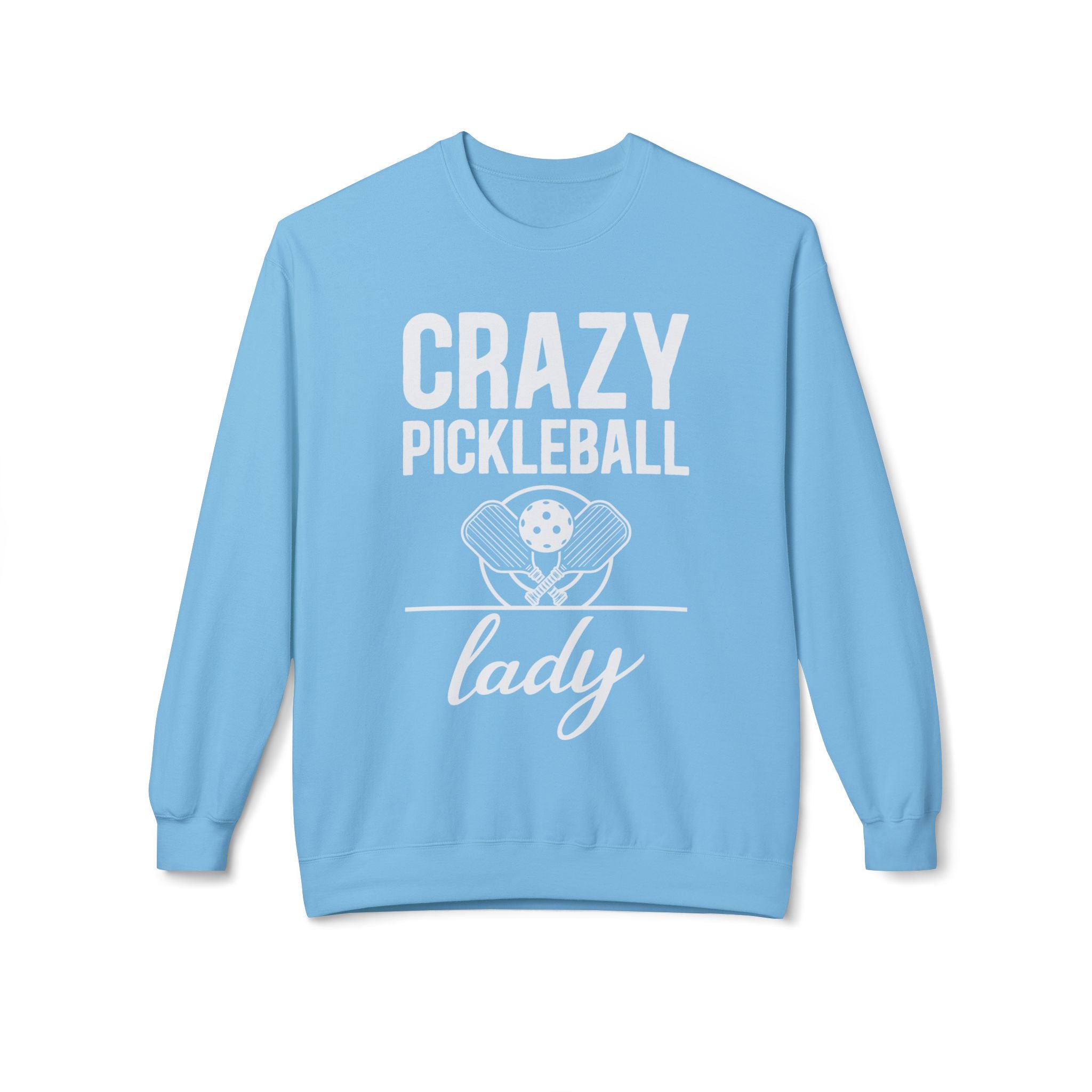 Crazy Pickleball Lady Midweight Softstyle Fleece Crewneck Sweatshirt