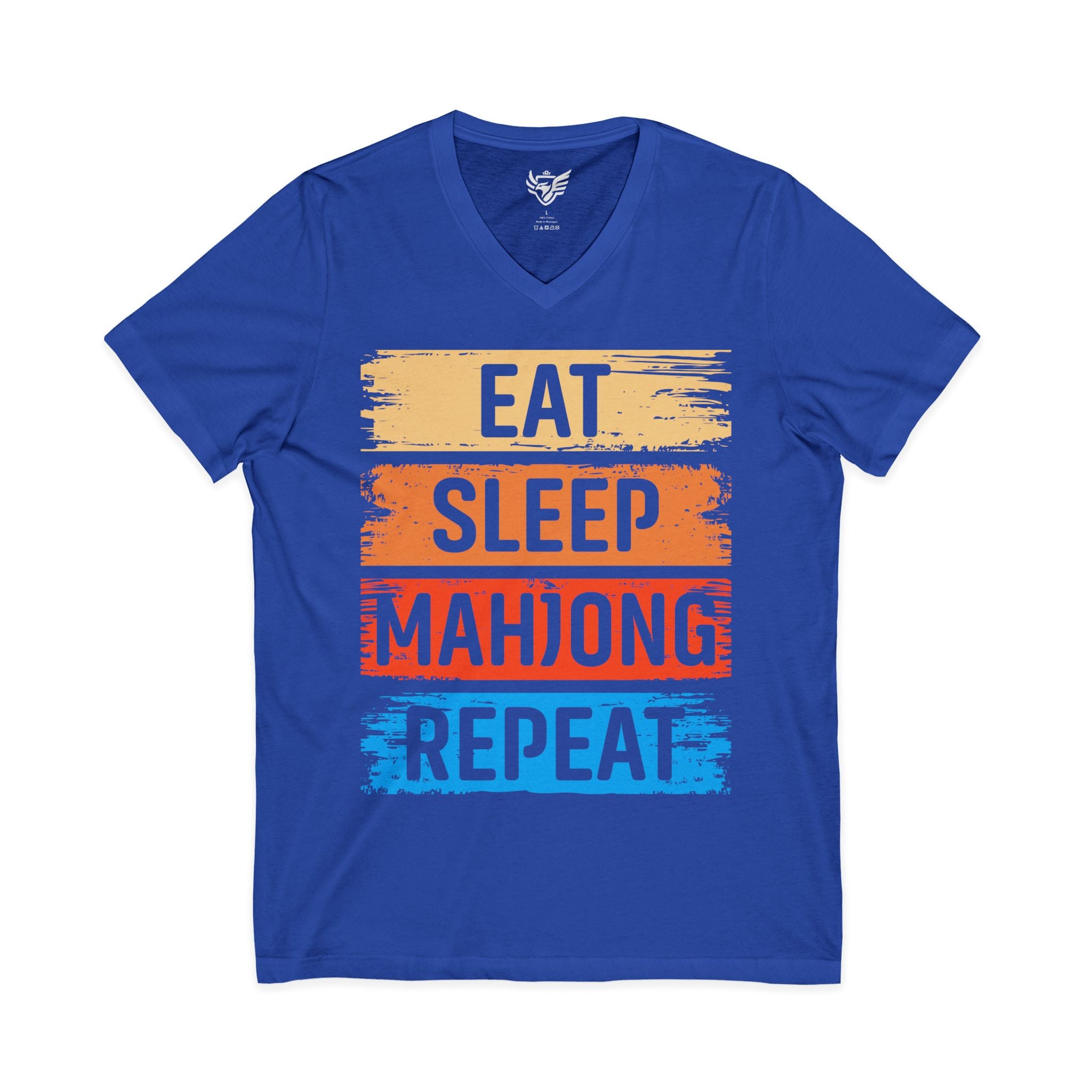 Eat Sleep Mahjong Repeat Jersey Short Sleeve V-Neck Tee