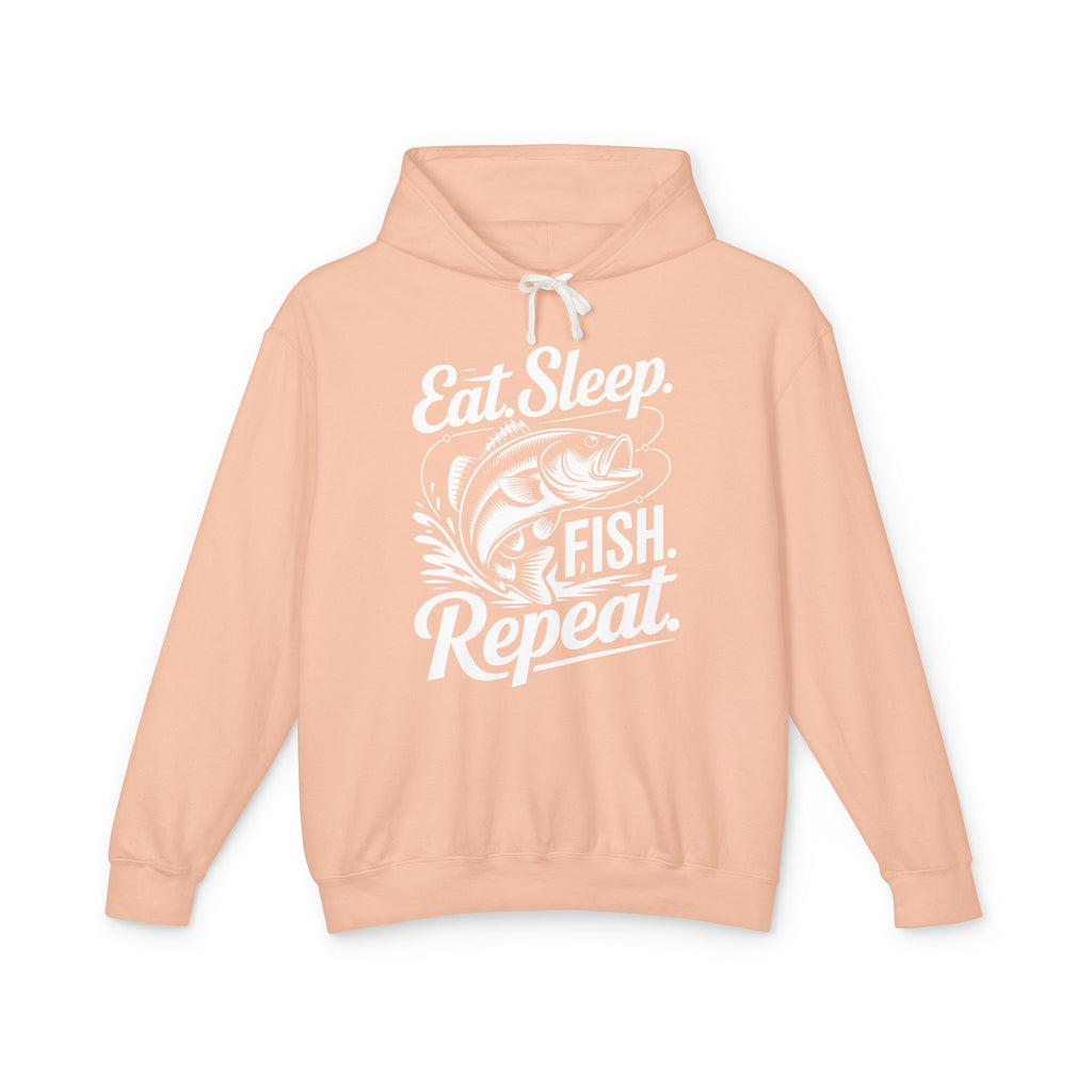 Eat Sleep Fish Repeat Lightweight Hooded Sweatshirt