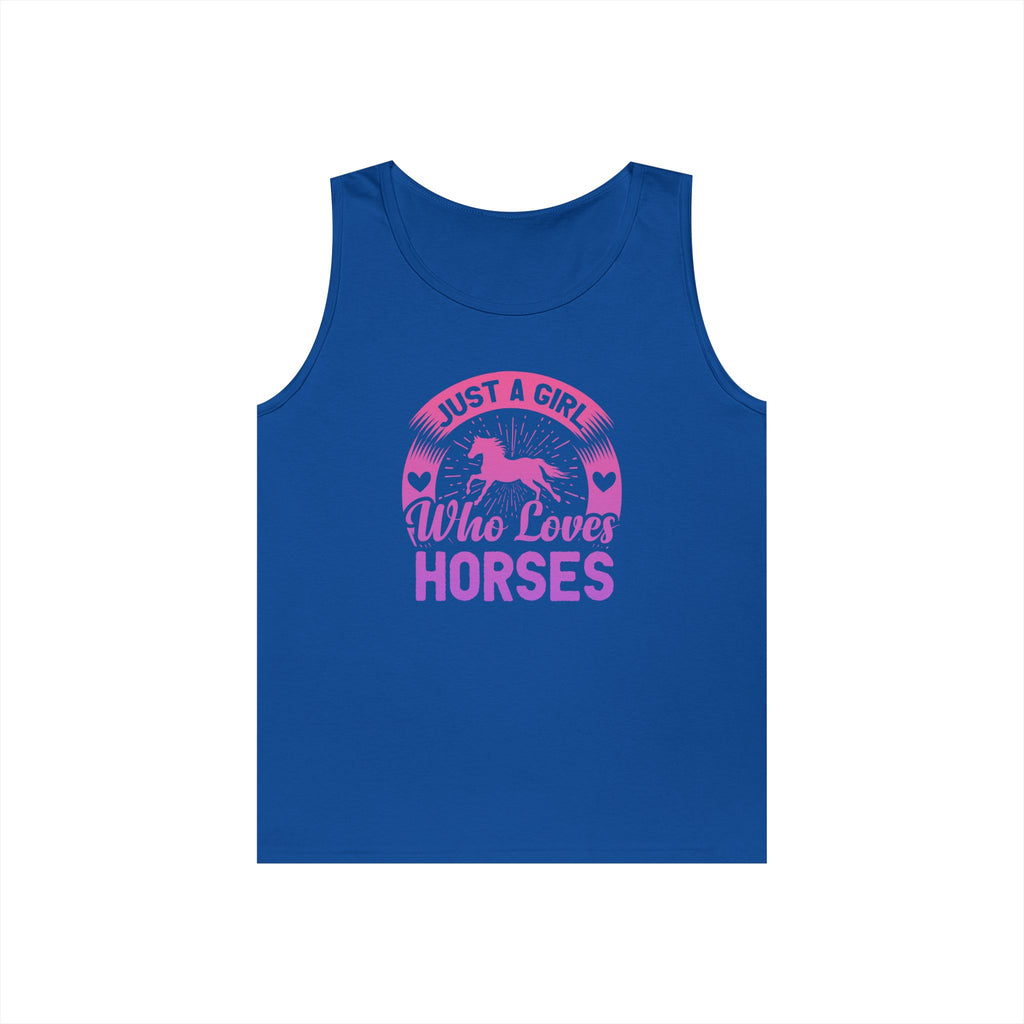 Just a Girl Who Loves Horses Heavy Cotton Tank Top