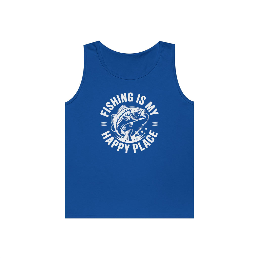 Fishing Is My Happy Place Heavy Cotton Tank Top