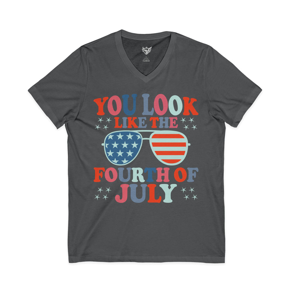 You Look Like Jersey Short Sleeve V-Neck Tee