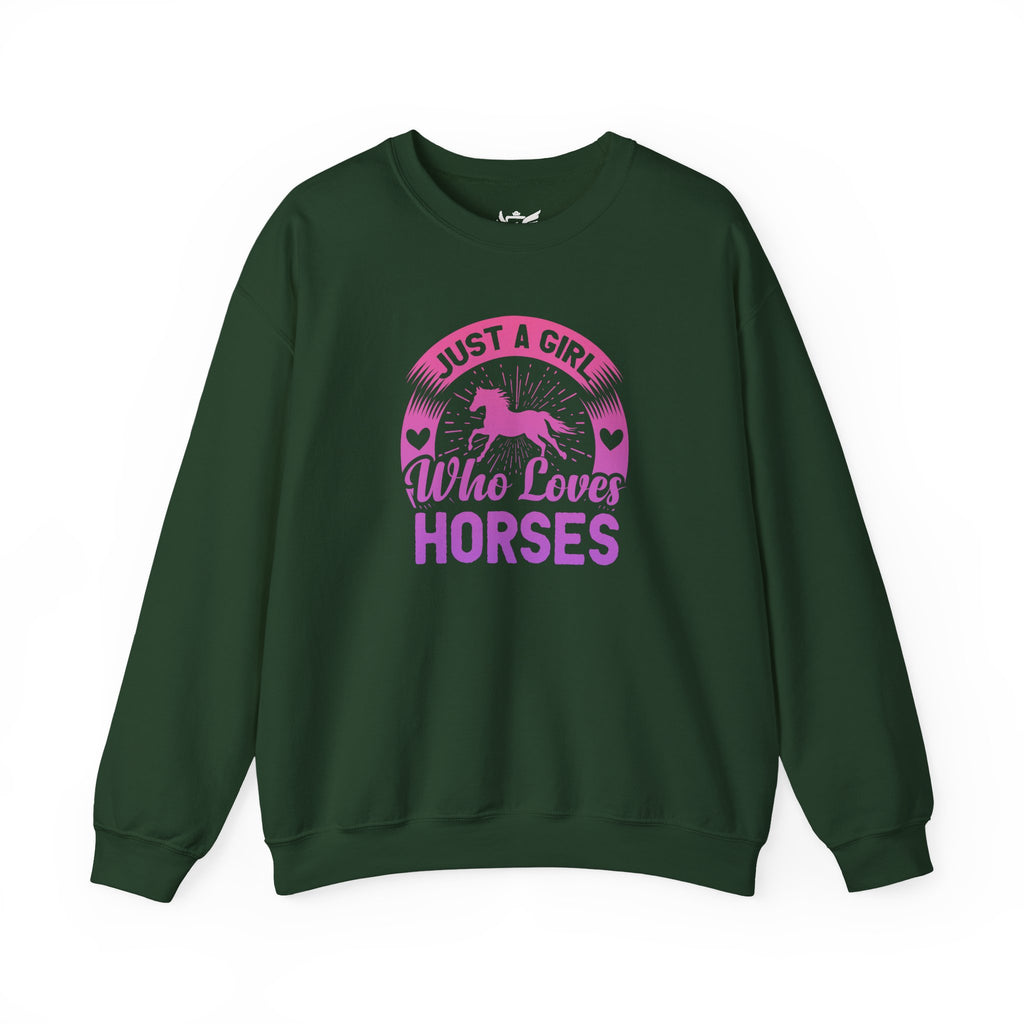 Just a Girl Who Loves Horses Heavy Blend™ Crewneck Sweatshirt