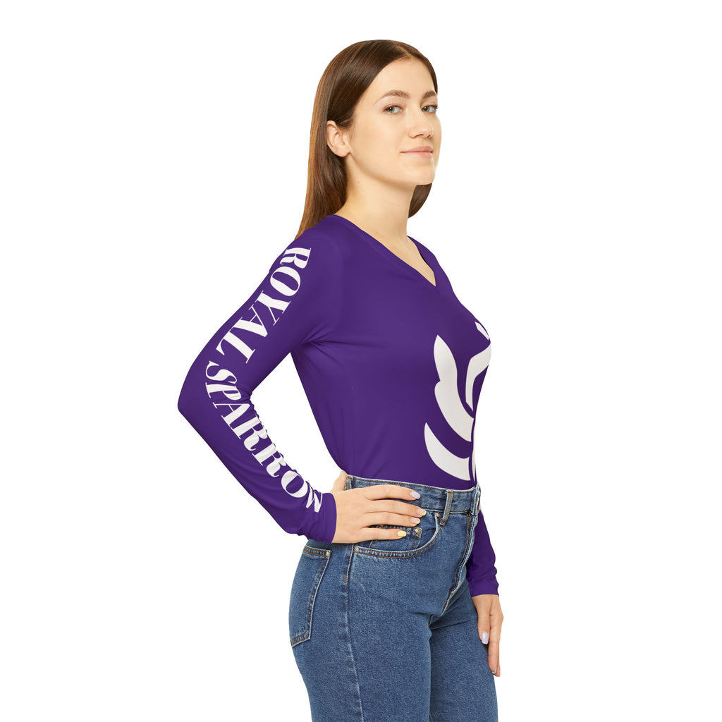 Women's Royal Sparrow Long Sleeve V-neck Shirt