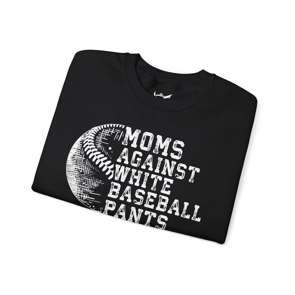 Mom's Against White Baseball Pants Heavy Blend™ Crewneck Sweatshirt