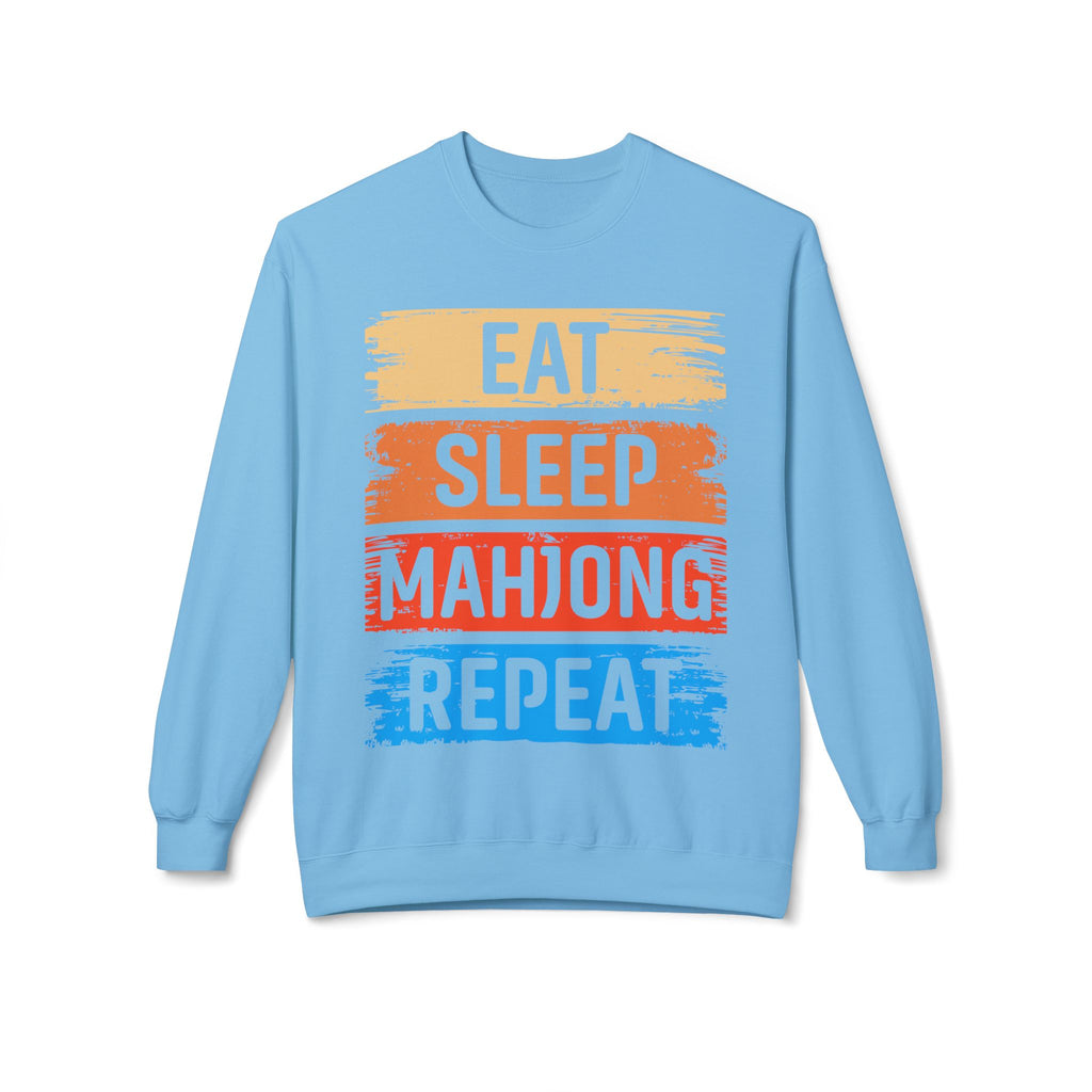 Eat Sleep Mahjong Repeat Midweight Softstyle Fleece Crewneck Sweatshirt