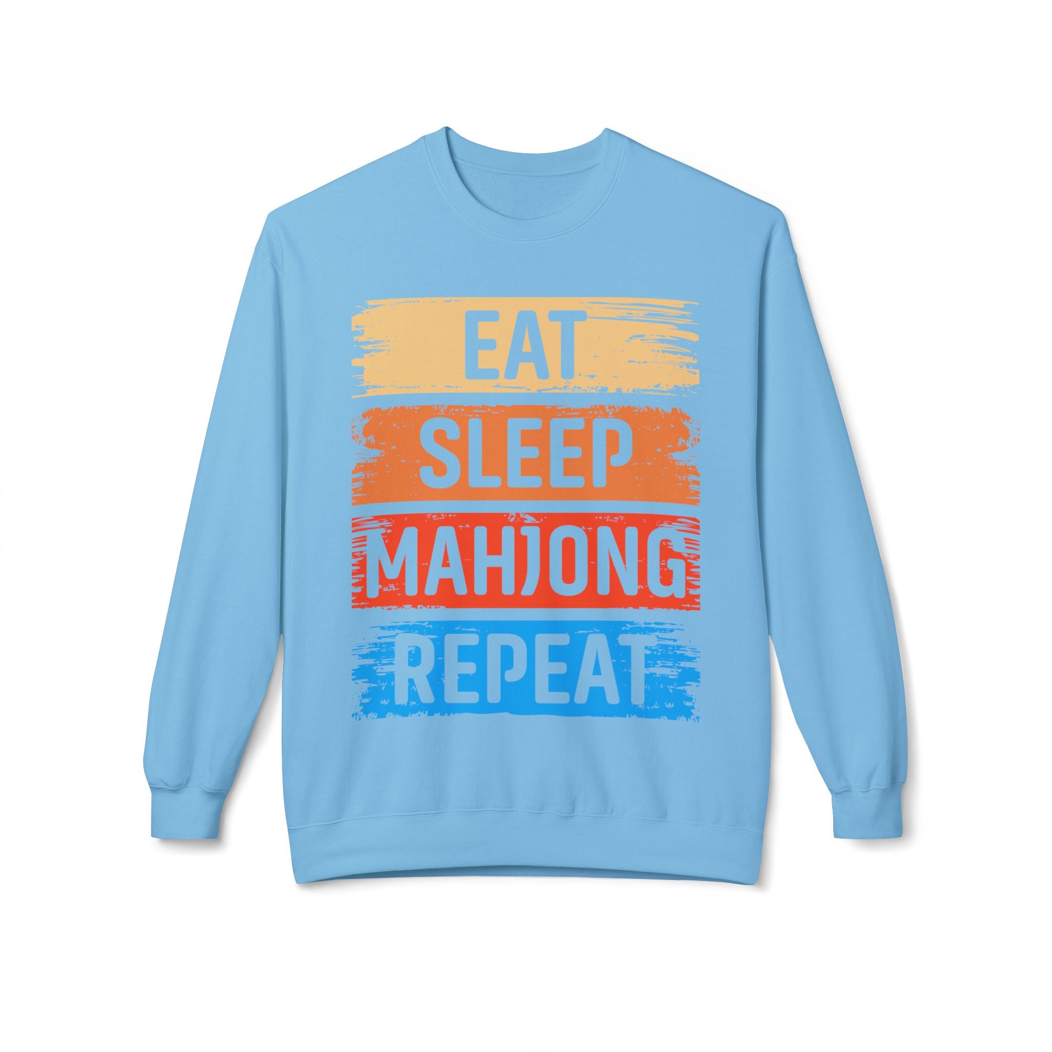 Eat Sleep Mahjong Repeat Midweight Softstyle Fleece Crewneck Sweatshirt