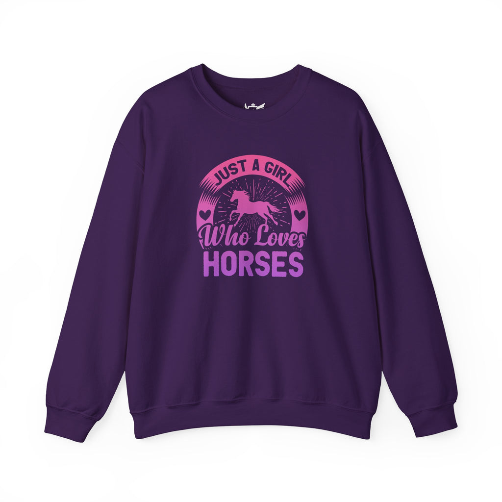 Just a Girl Who Loves Horses Heavy Blend™ Crewneck Sweatshirt