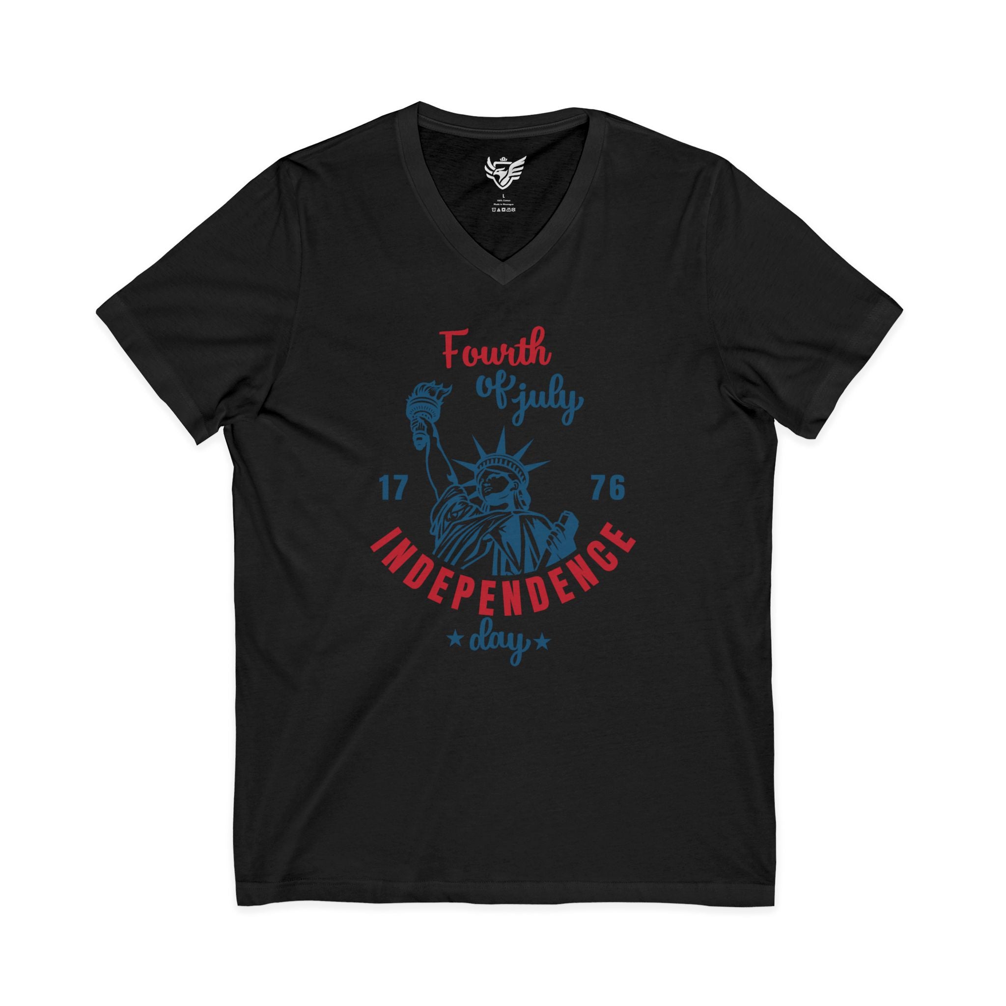 Independence Day Jersey Short Sleeve V-Neck Tee