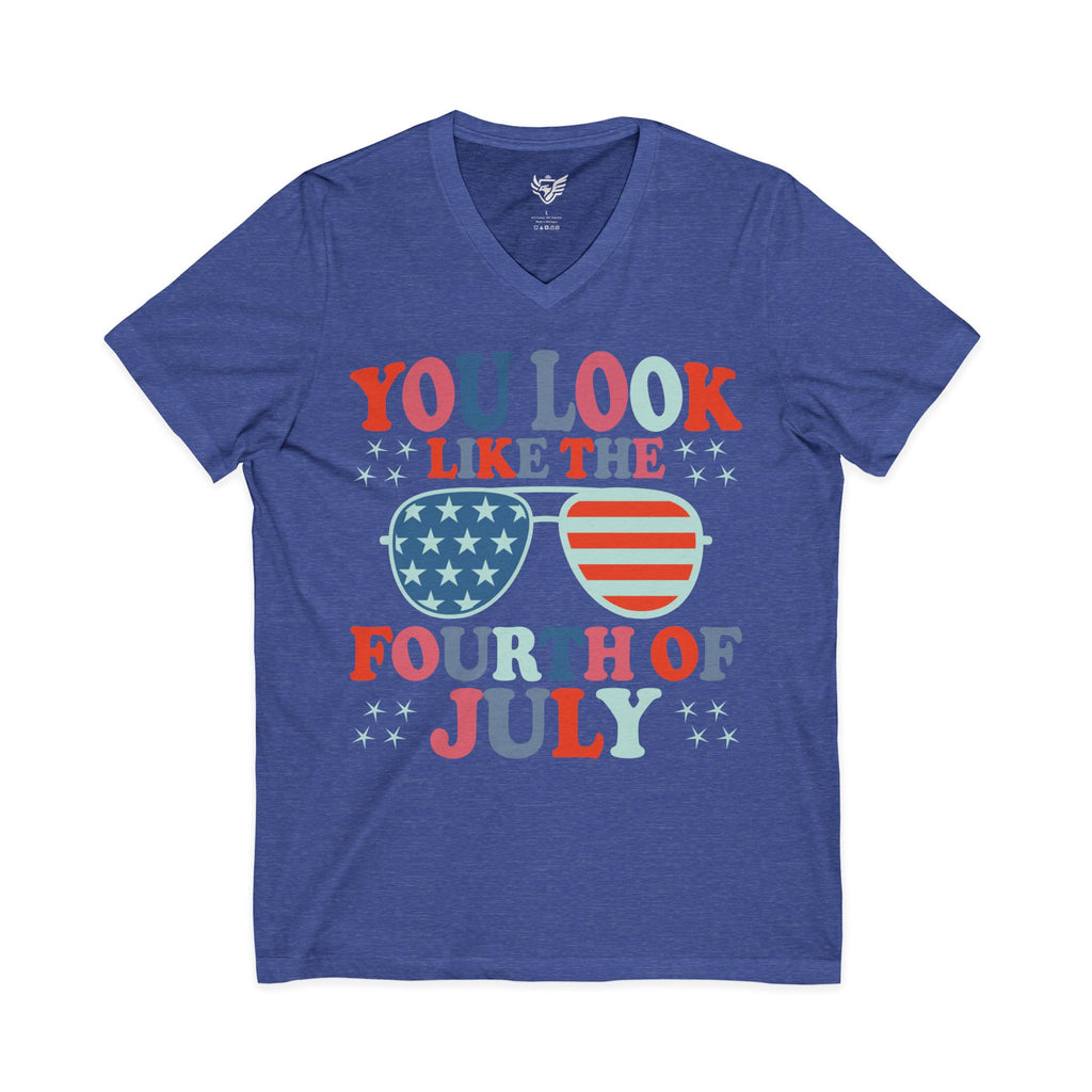 You Look Like Jersey Short Sleeve V-Neck Tee