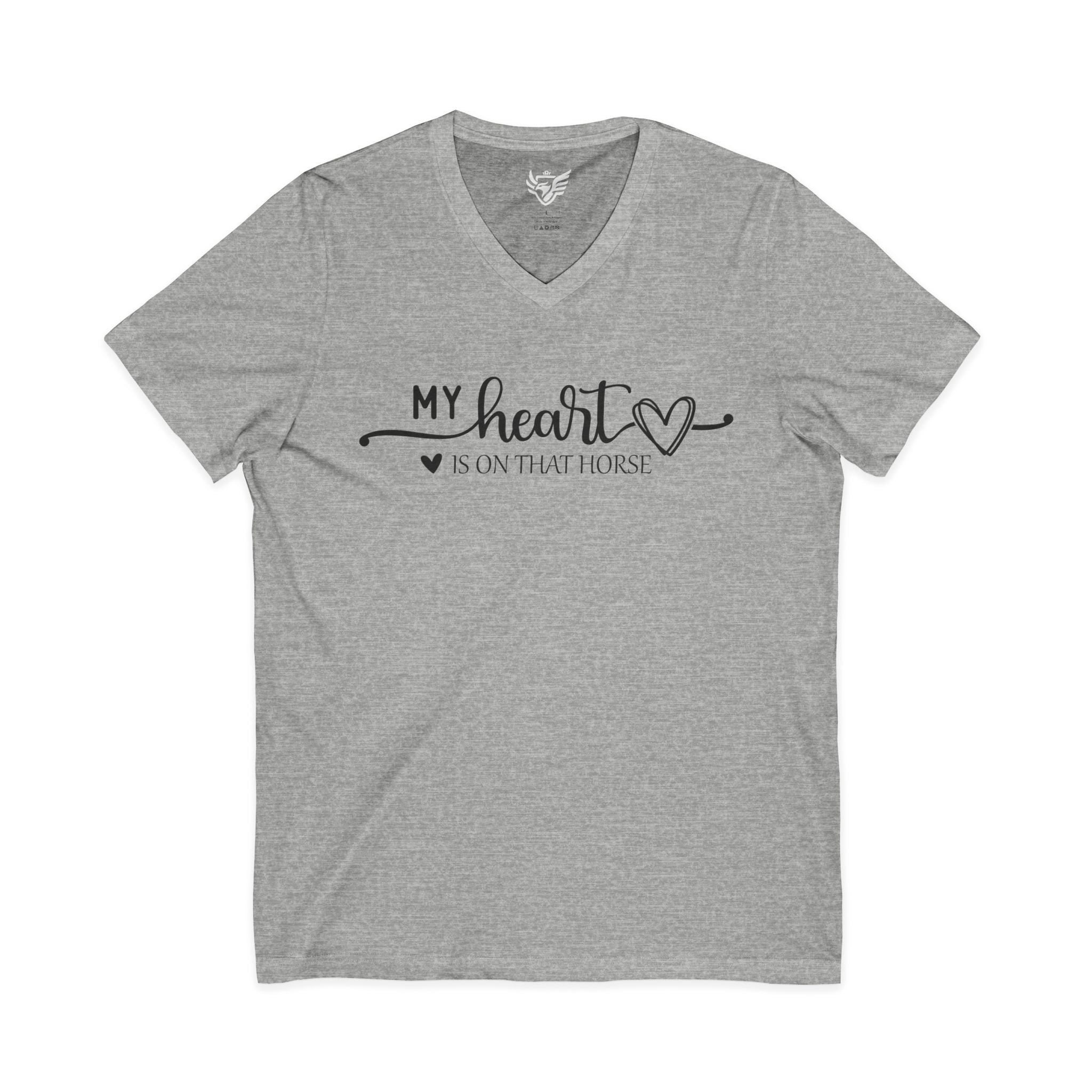 Heart on Horse Jersey Short Sleeve V-Neck Tee