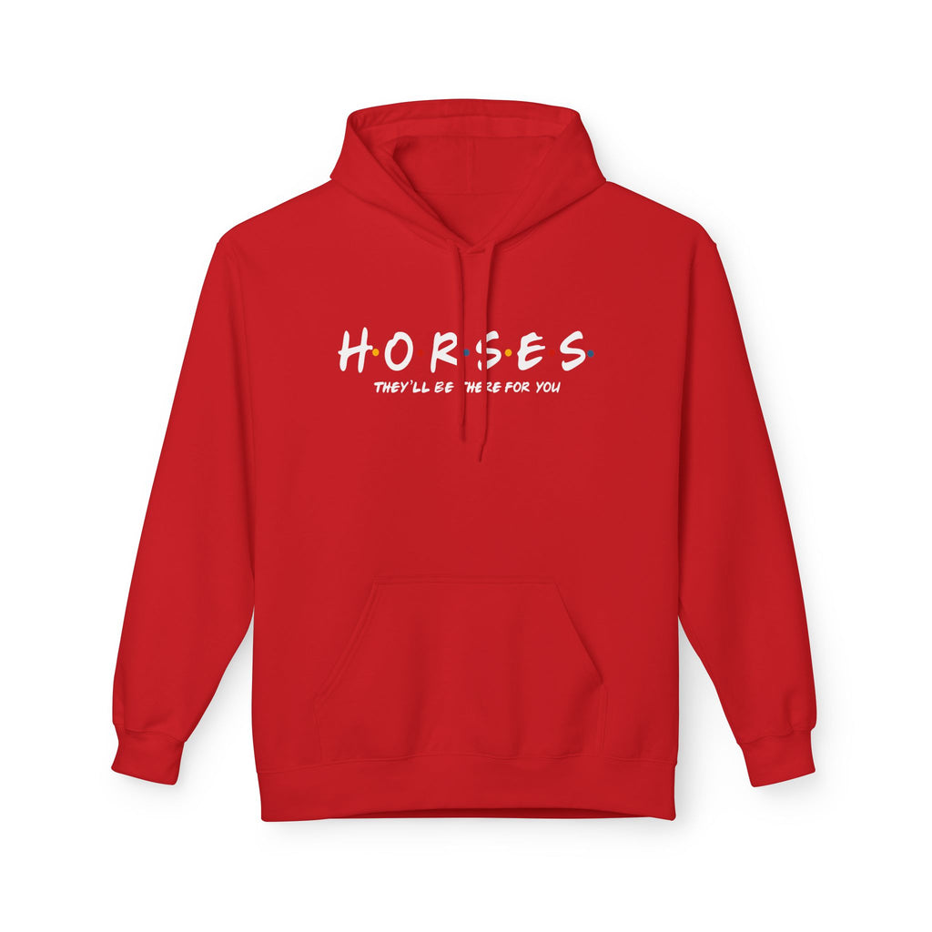 Horses, Friends Theme Midweight Softstyle Fleece Hoodie