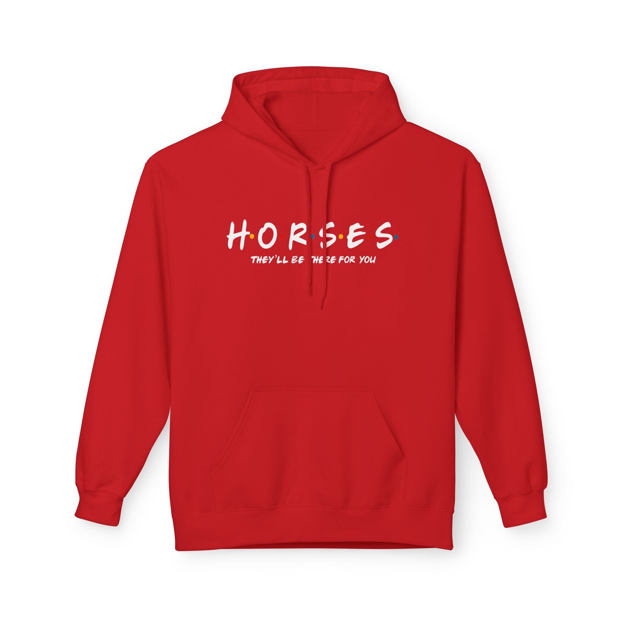 Horses, Friends Theme Midweight Softstyle Fleece Hoodie