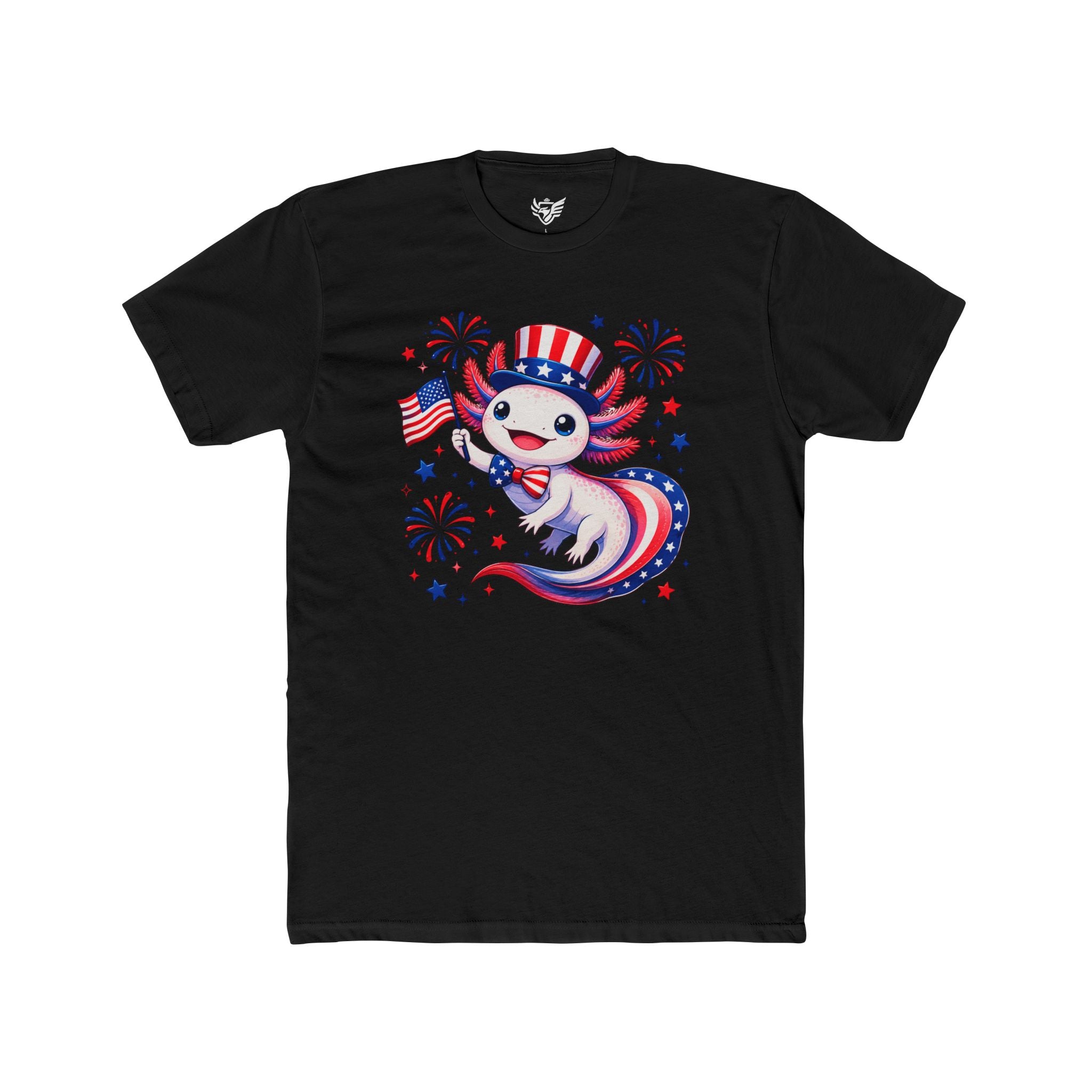 Patriotic Axolotl Cotton Crew Tee