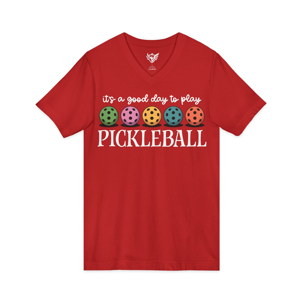 Good Day Pickleball Jersey Short Sleeve V-Neck Tee