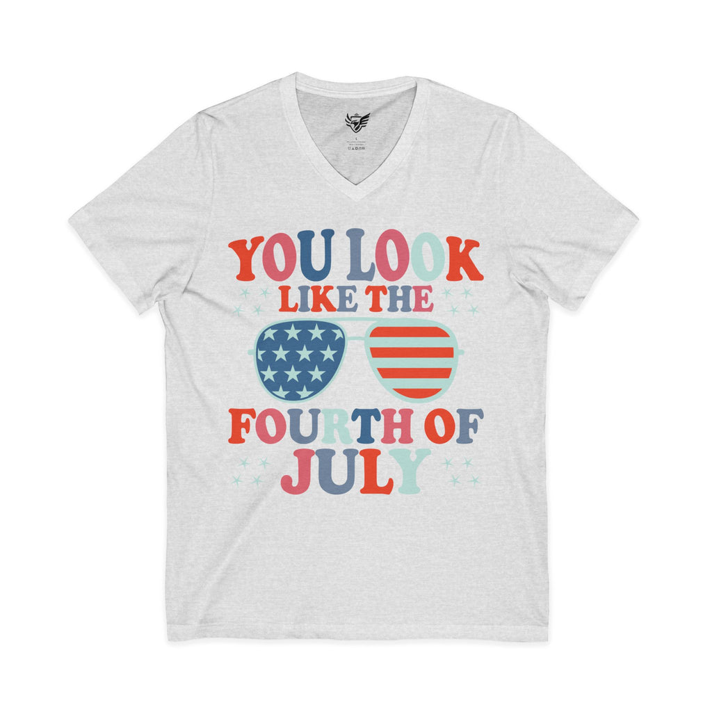 You Look Like Jersey Short Sleeve V-Neck Tee
