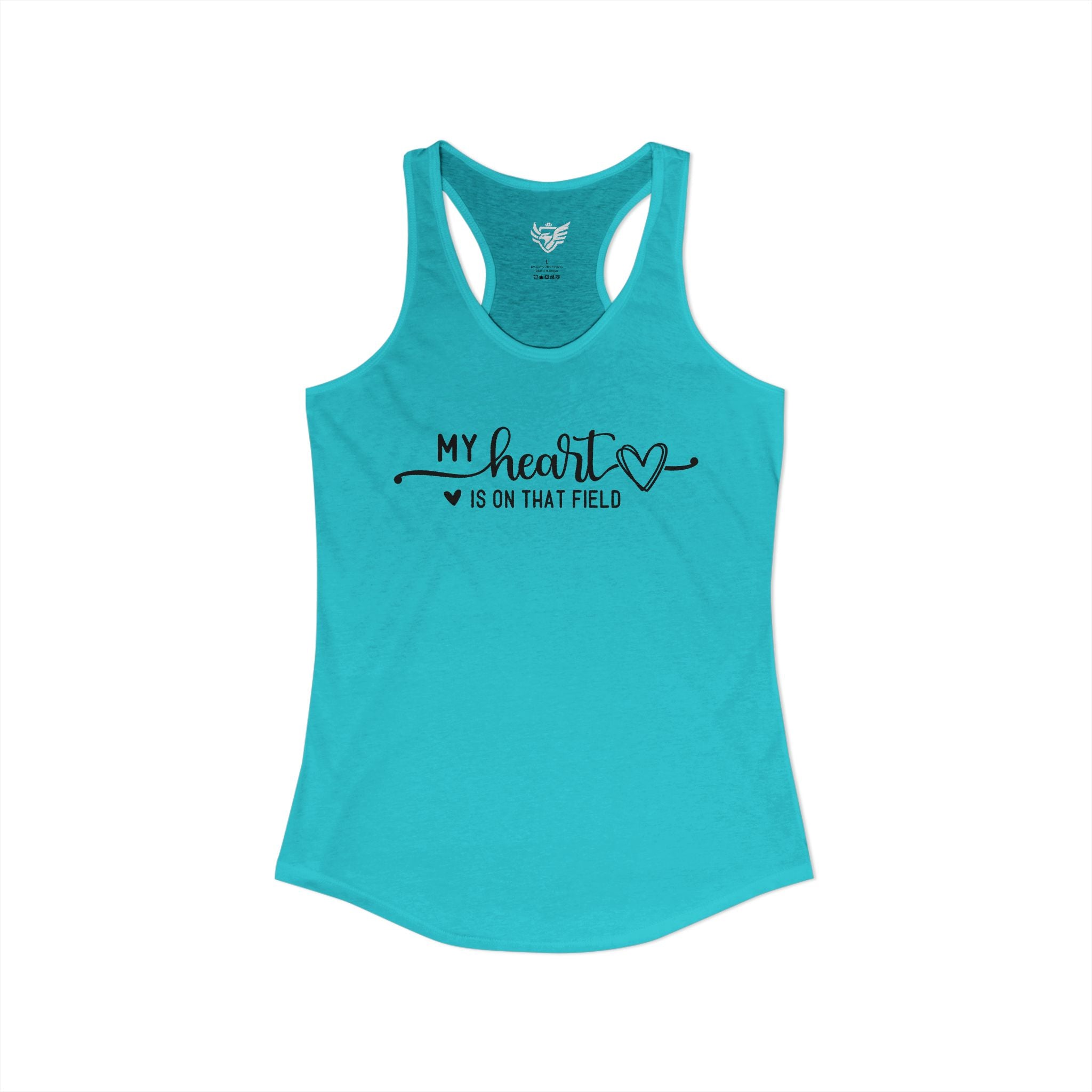 My Heart is on that Field Ideal Racerback Tank