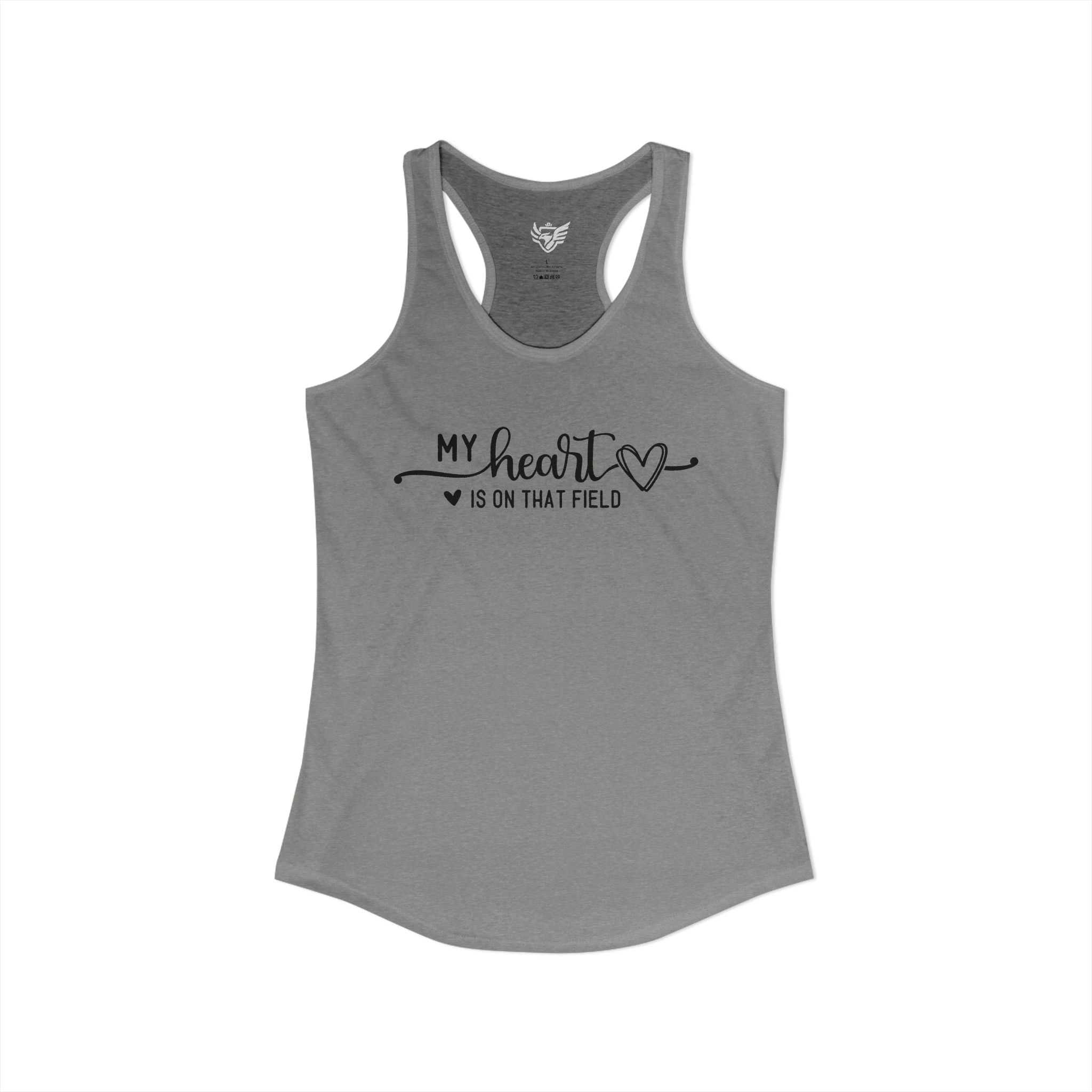 My Heart is on that Field Ideal Racerback Tank