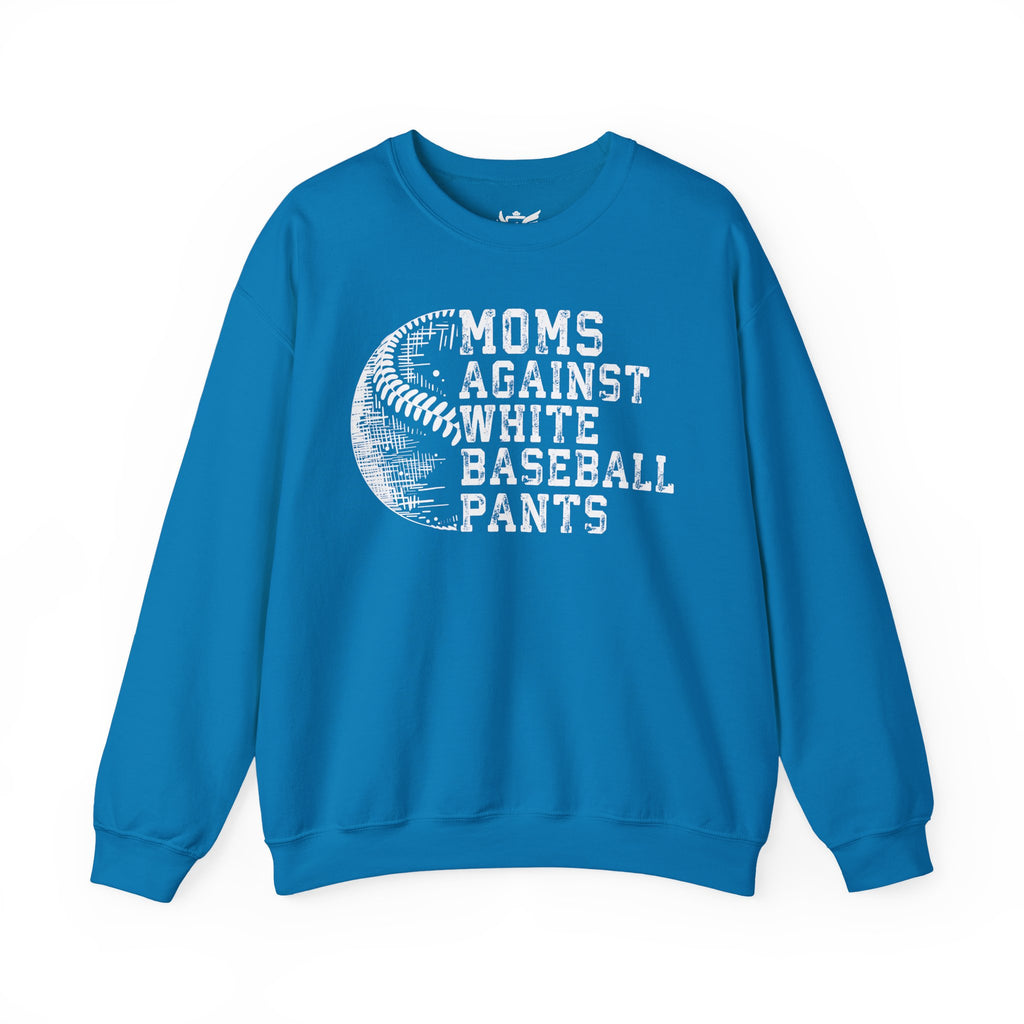 Mom's Against White Baseball Pants Heavy Blend™ Crewneck Sweatshirt