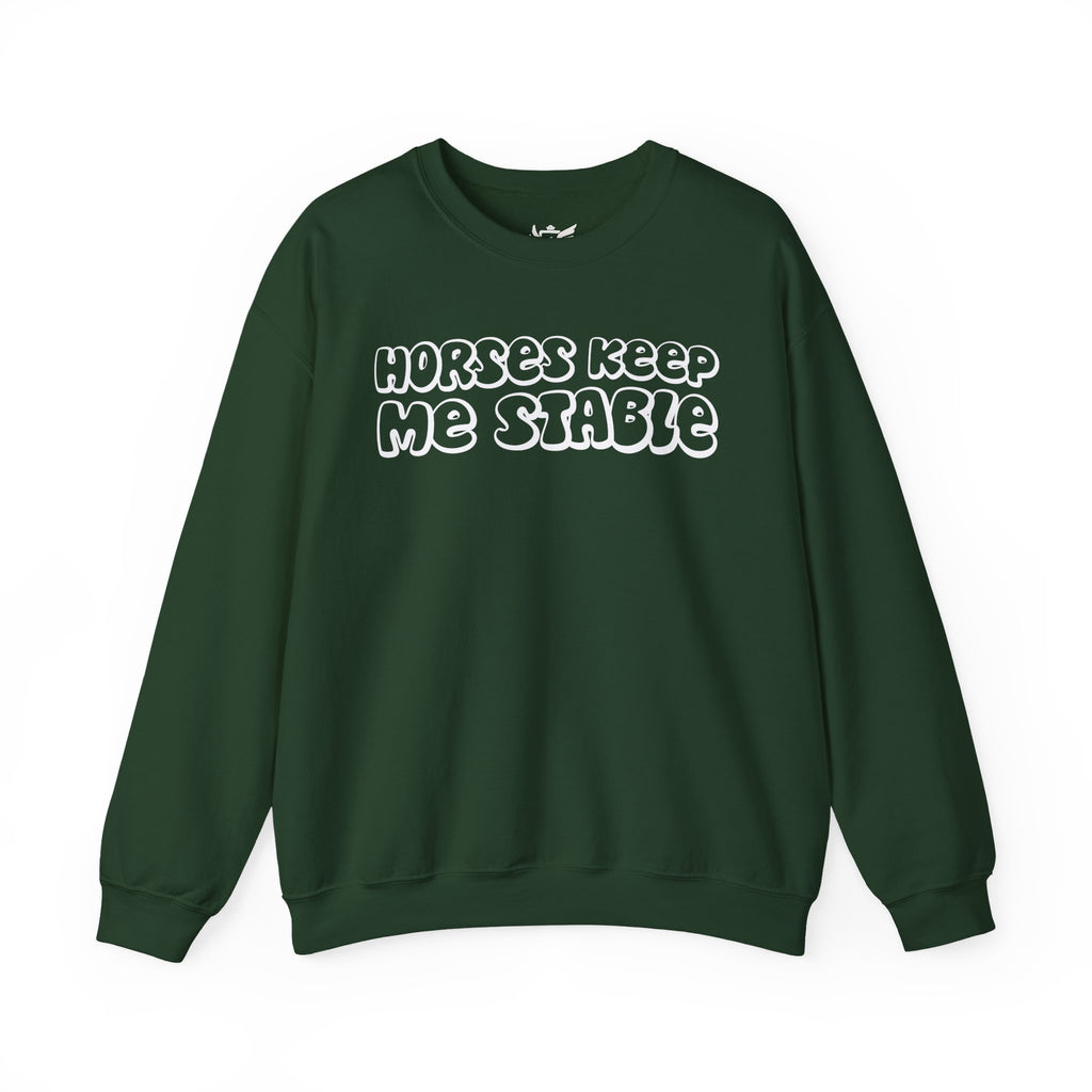 Horses Keep Me Stable Heavy Blend™ Crewneck Sweatshirt
