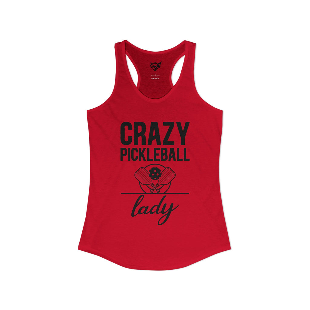 Crazy Pickleball Lady Ideal Racerback Tank