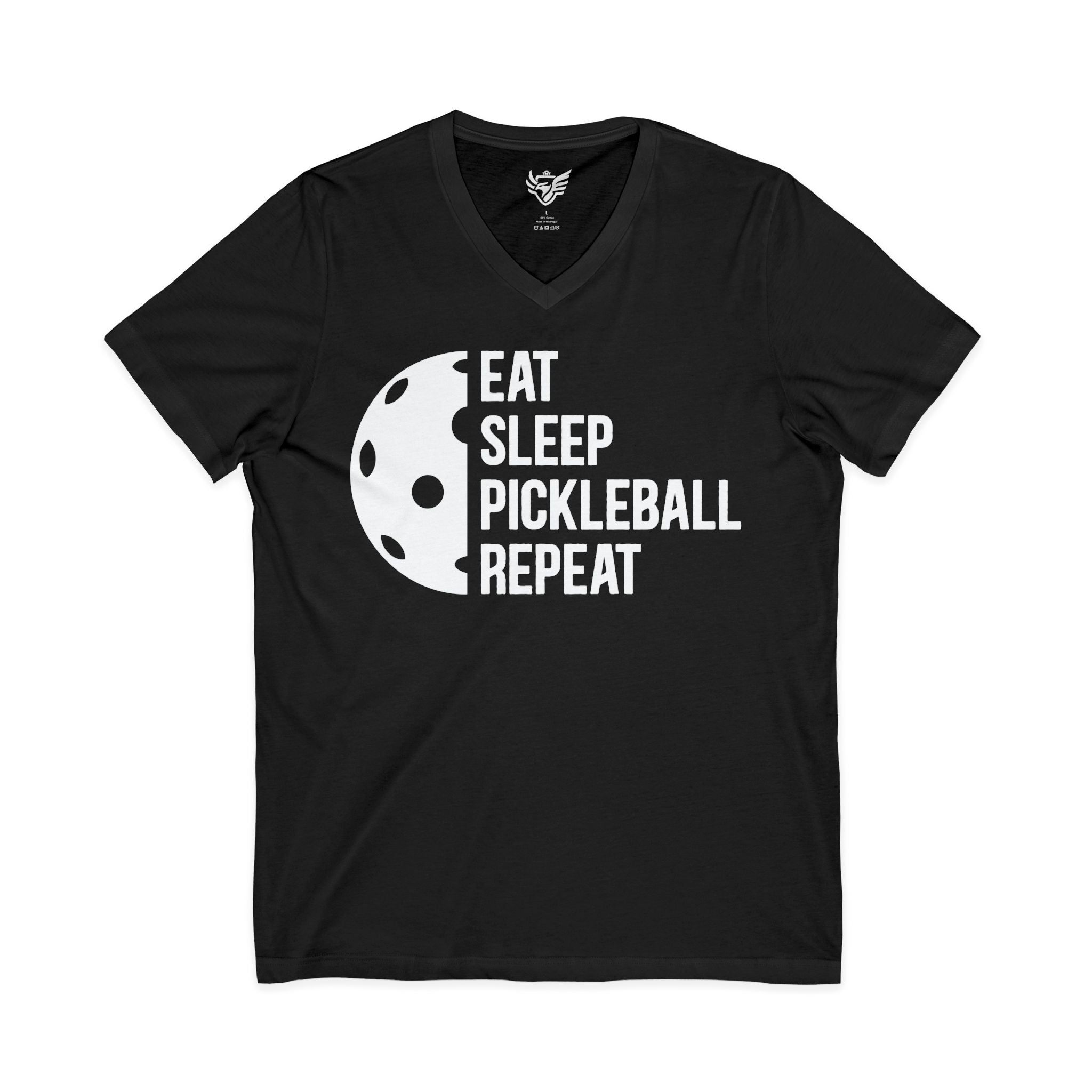 Eat Sleep Pickleball Repeat Jersey Short Sleeve V-Neck Tee