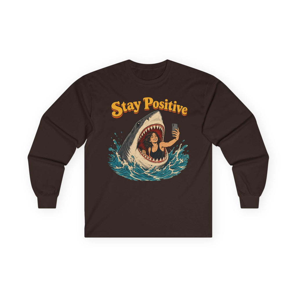 Stay Positive Cotton Long Sleeve Tee