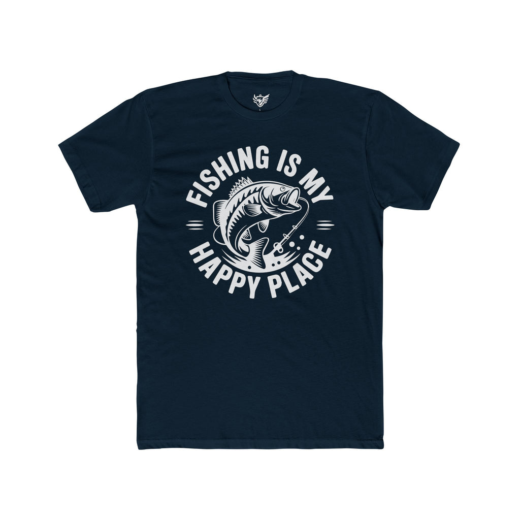 Fishing Is My Happy Place Cotton Crew Tee