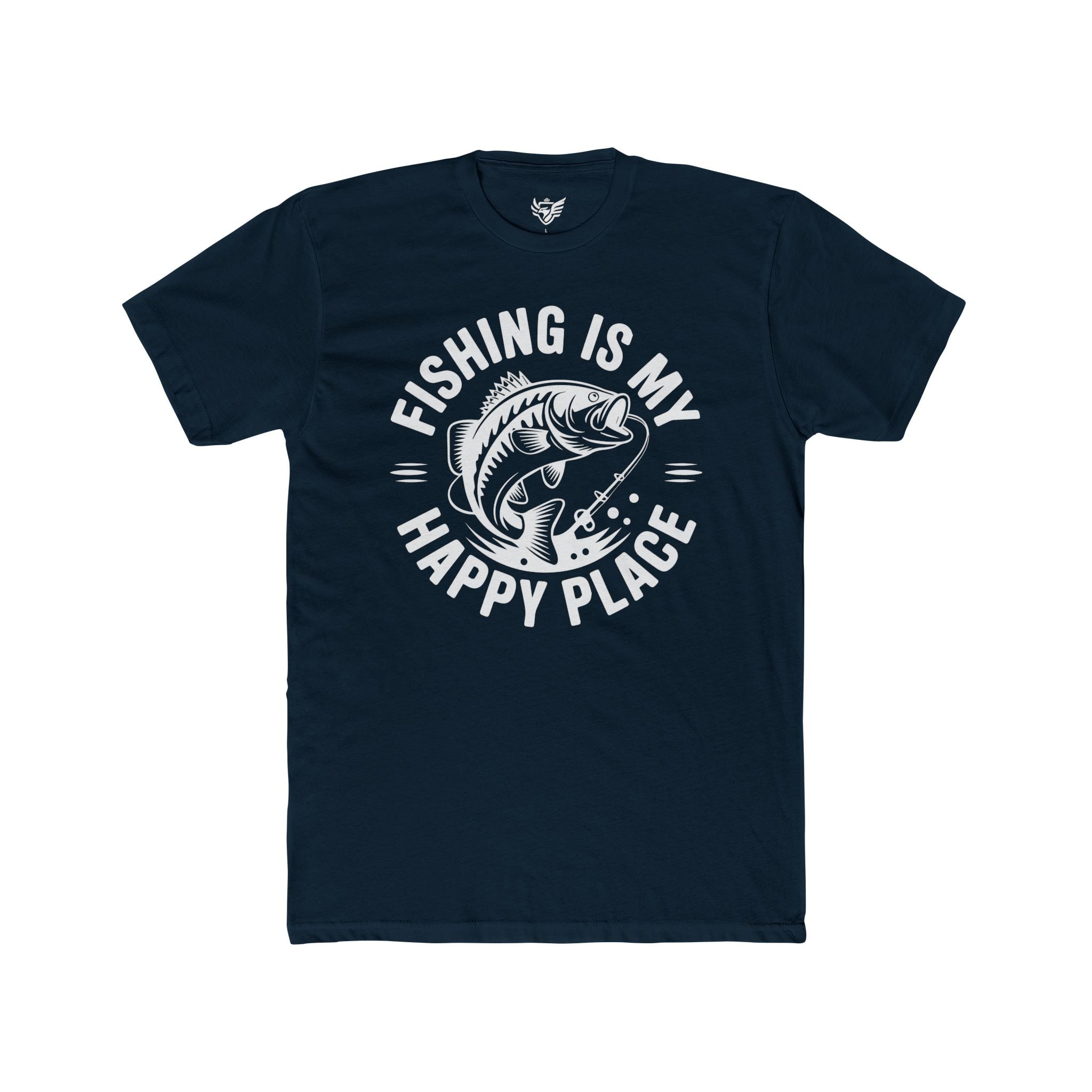Fishing Is My Happy Place Cotton Crew Tee