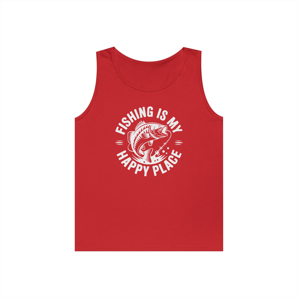 Fishing Is My Happy Place Heavy Cotton Tank Top