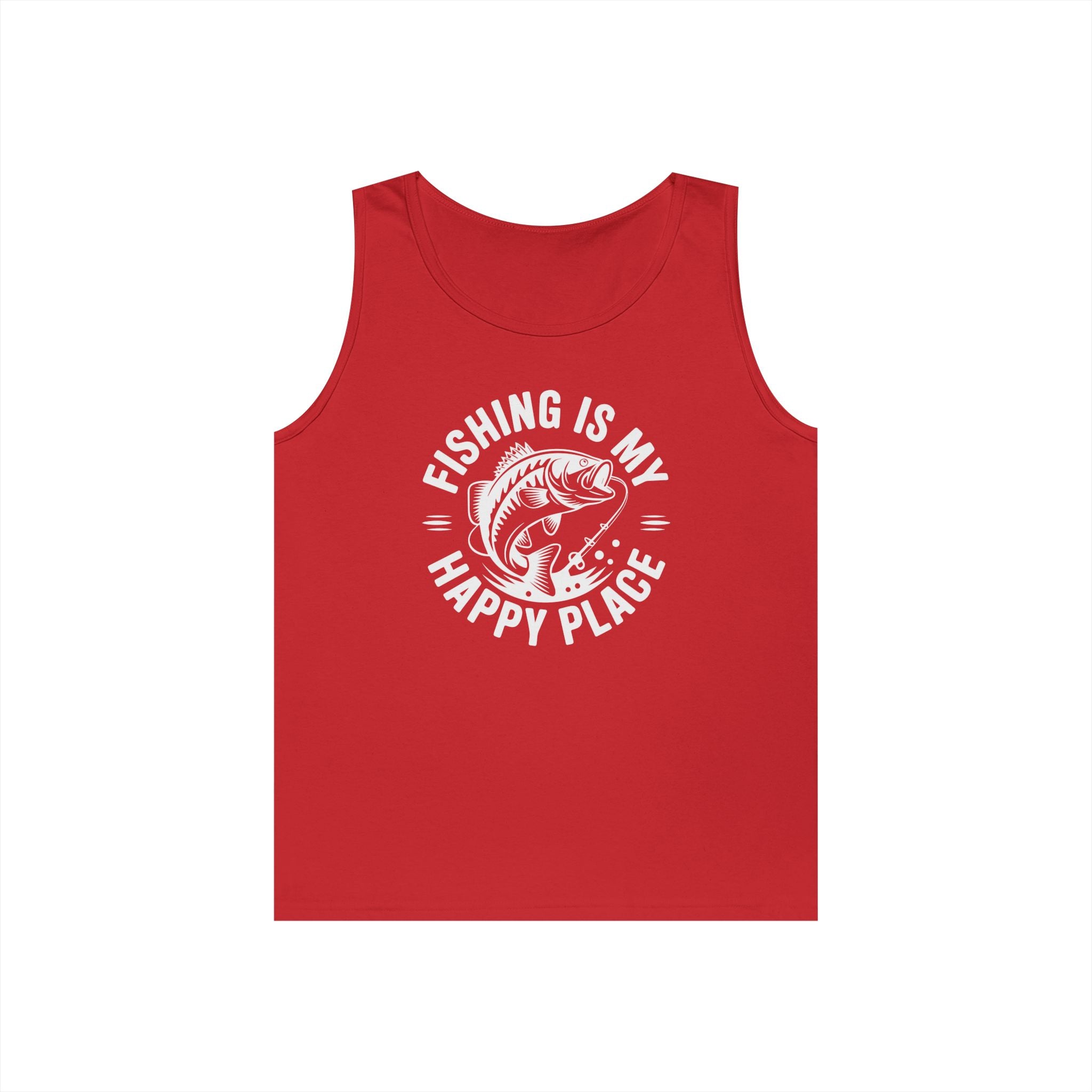 Fishing Is My Happy Place Heavy Cotton Tank Top