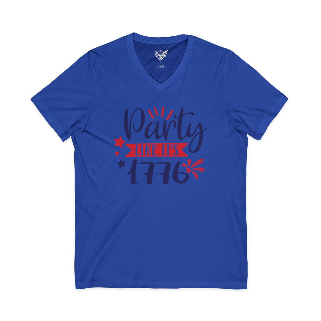 Party Like It's 1776 Jersey Short Sleeve V-Neck Tee