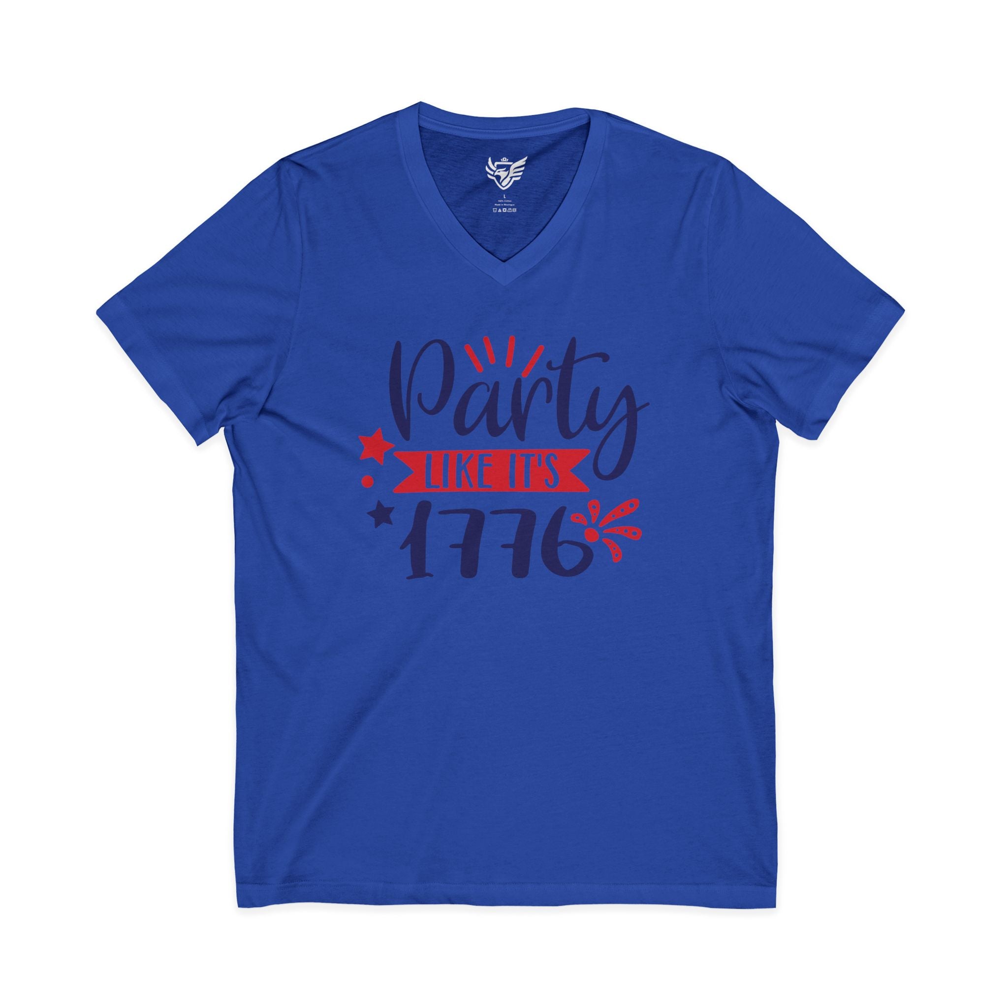 Party Like It's 1776 Jersey Short Sleeve V-Neck Tee