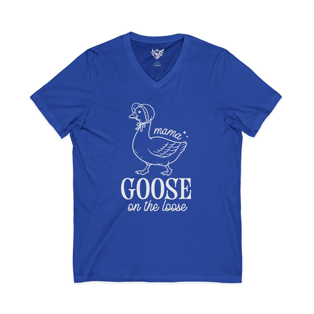 Mama Goose on the Loose Jersey Short Sleeve V-Neck Tee