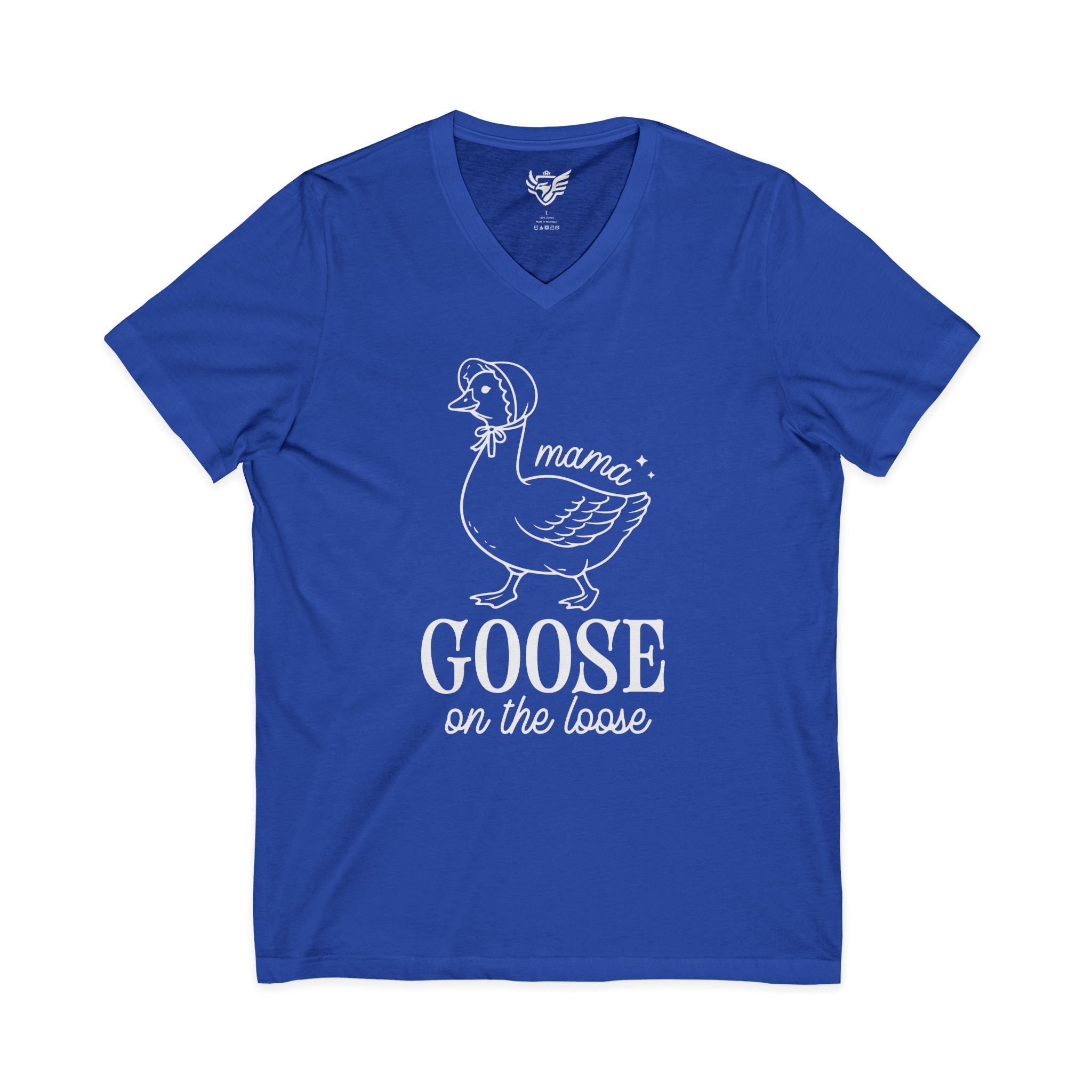 Mama Goose on the Loose Jersey Short Sleeve V-Neck Tee