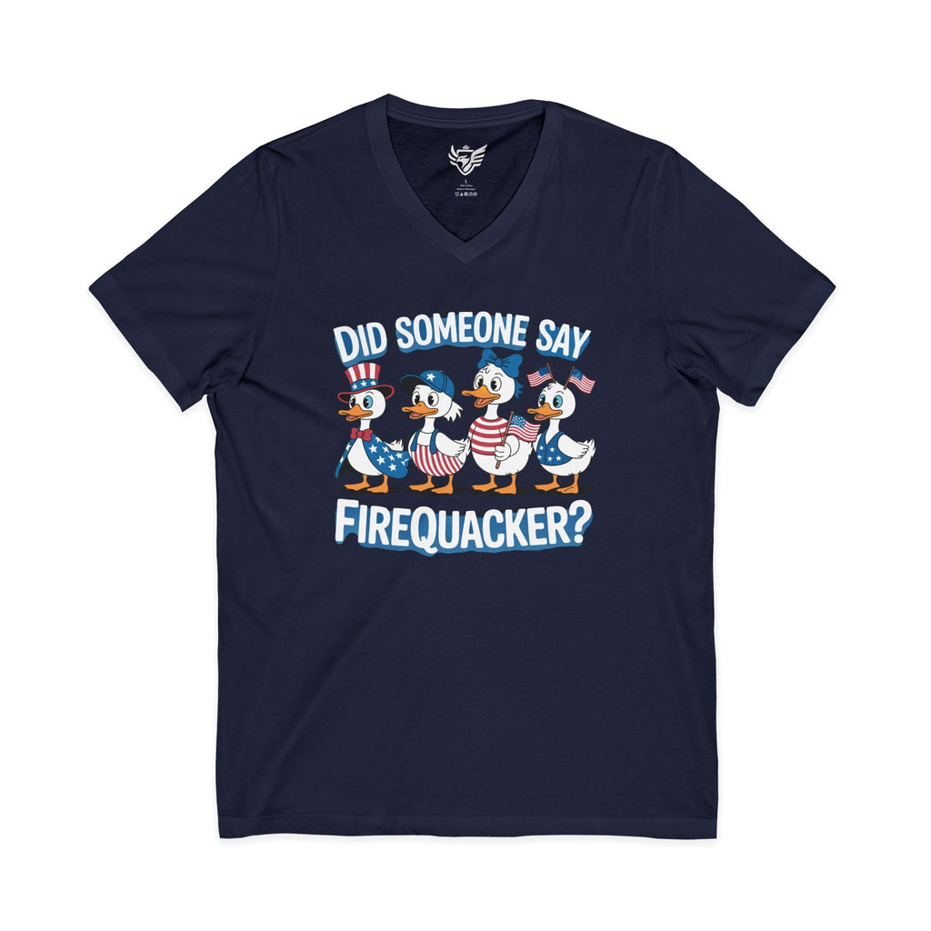 Firequackers Jersey Short Sleeve V-Neck Tee
