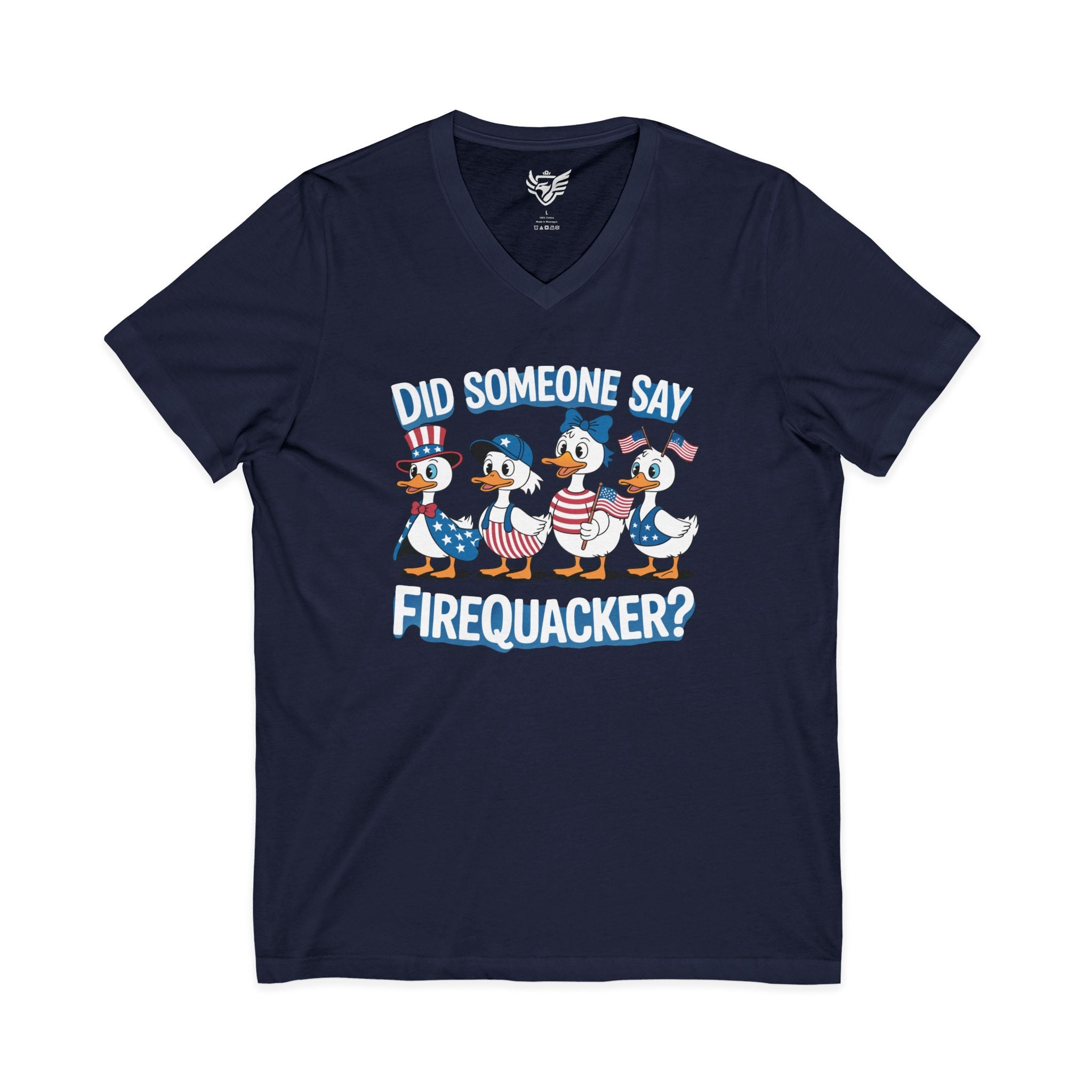 Firequackers Jersey Short Sleeve V-Neck Tee