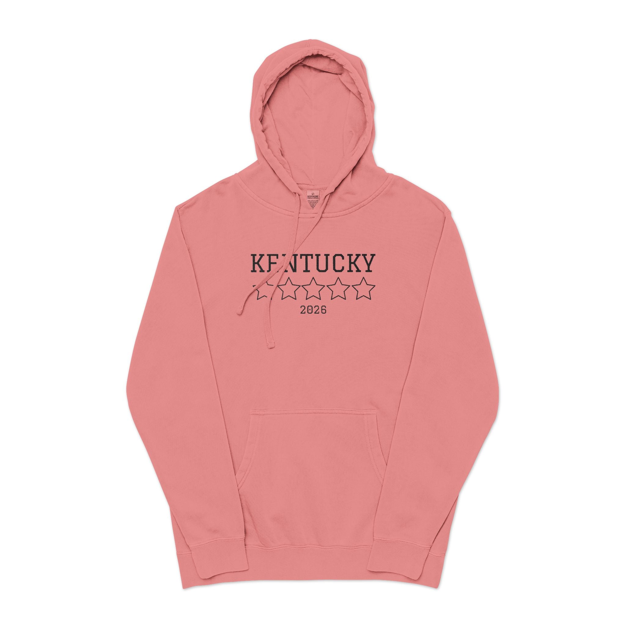 Unisex Embroidered KY Pigment-Dyed Hoodie