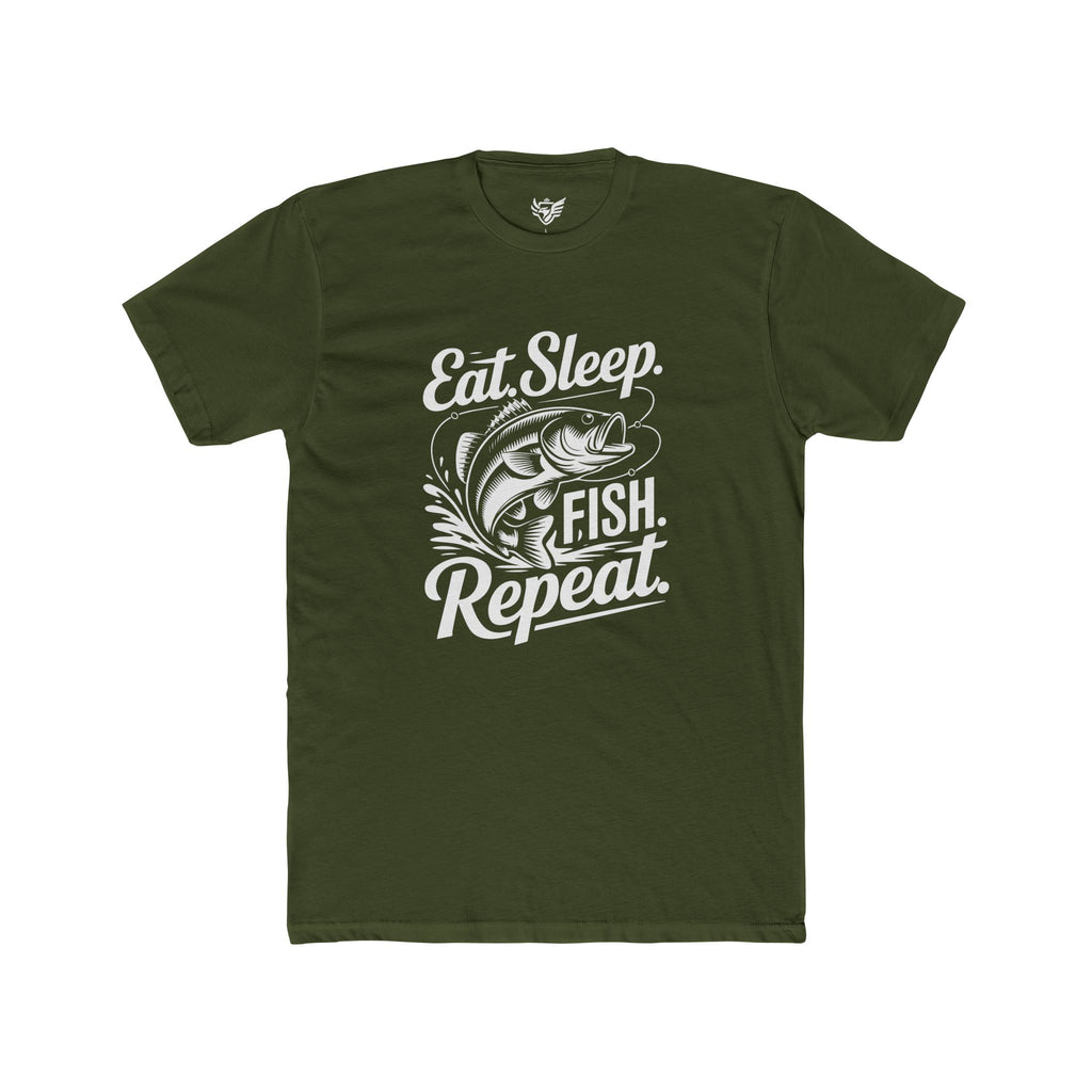 Eat Sleep Fish Repeat Cotton Crew Tee