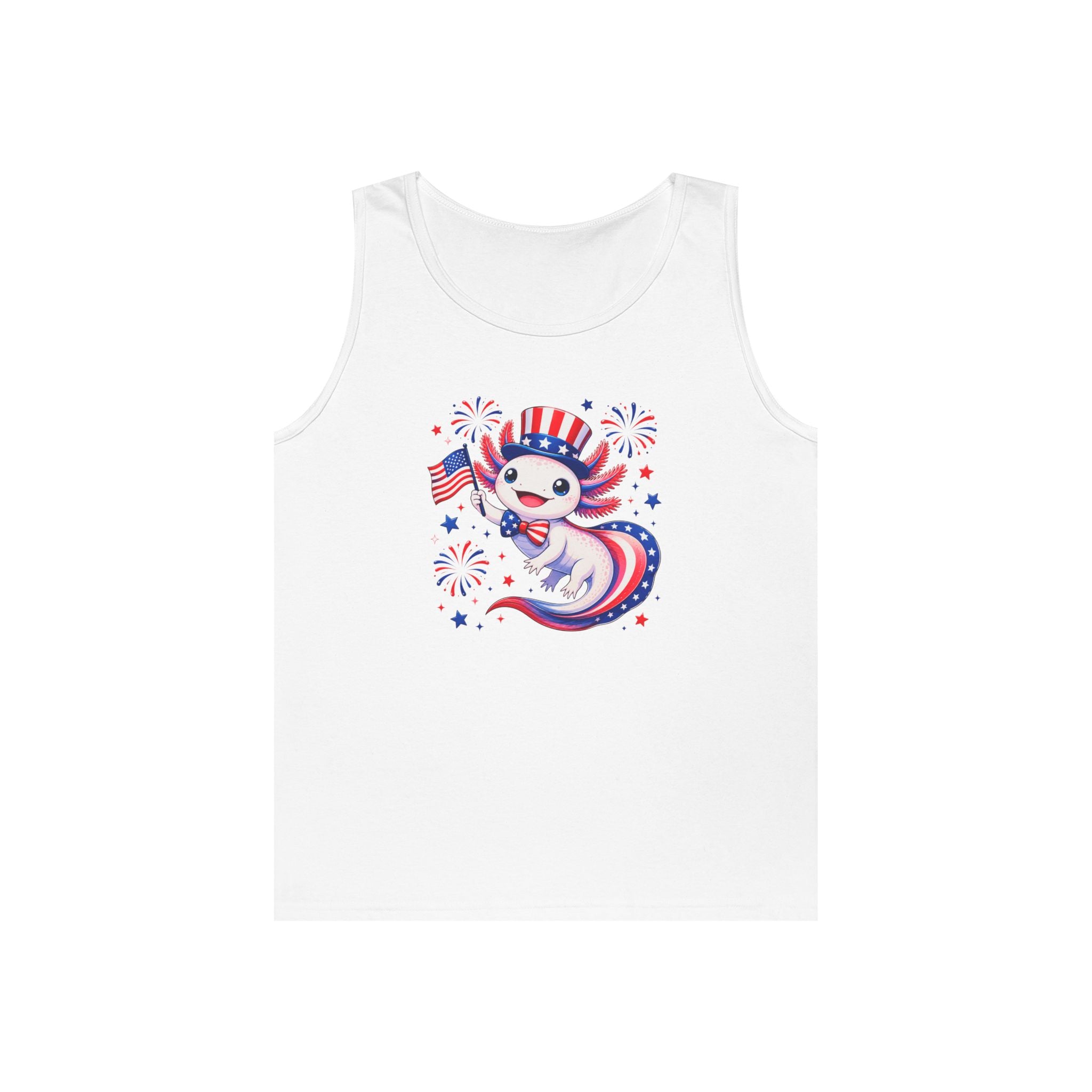 Patriotic Axolotl Heavy Cotton Tank Top