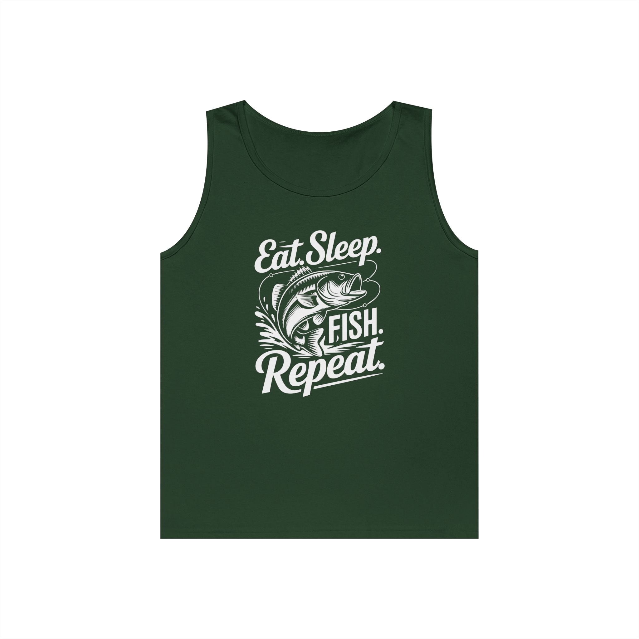 Eat Sleep Fish Repeat Heavy Cotton Tank Top