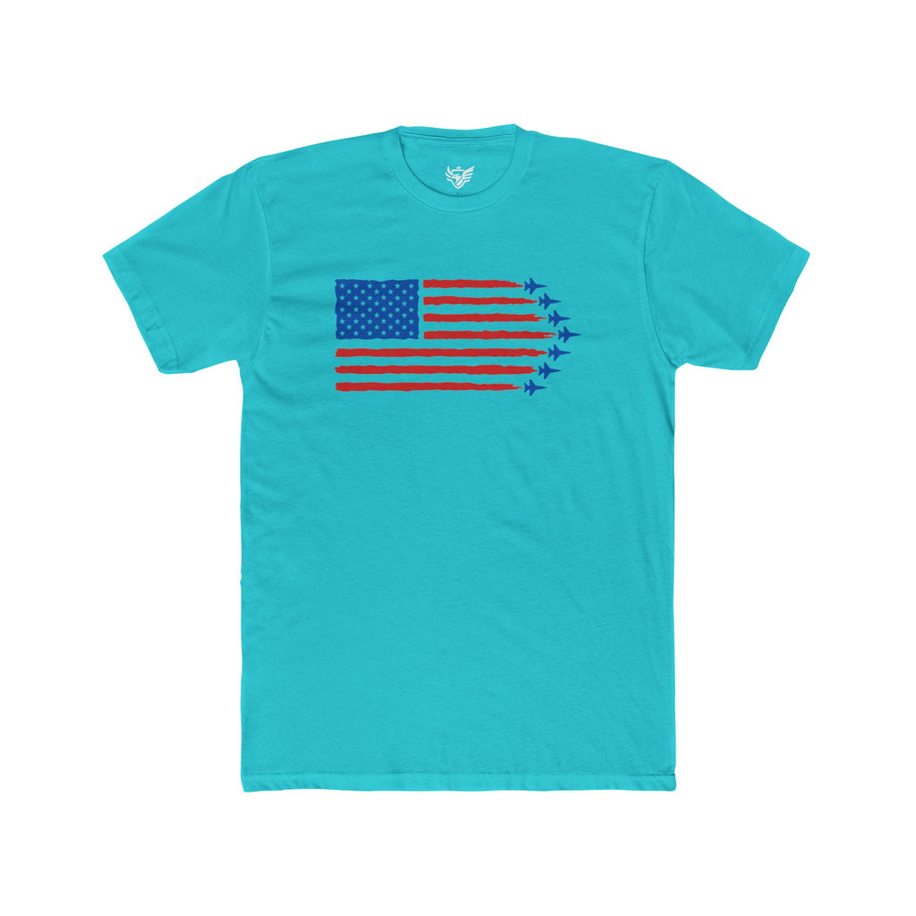 USA Jet Flag Cotton Crew Tee