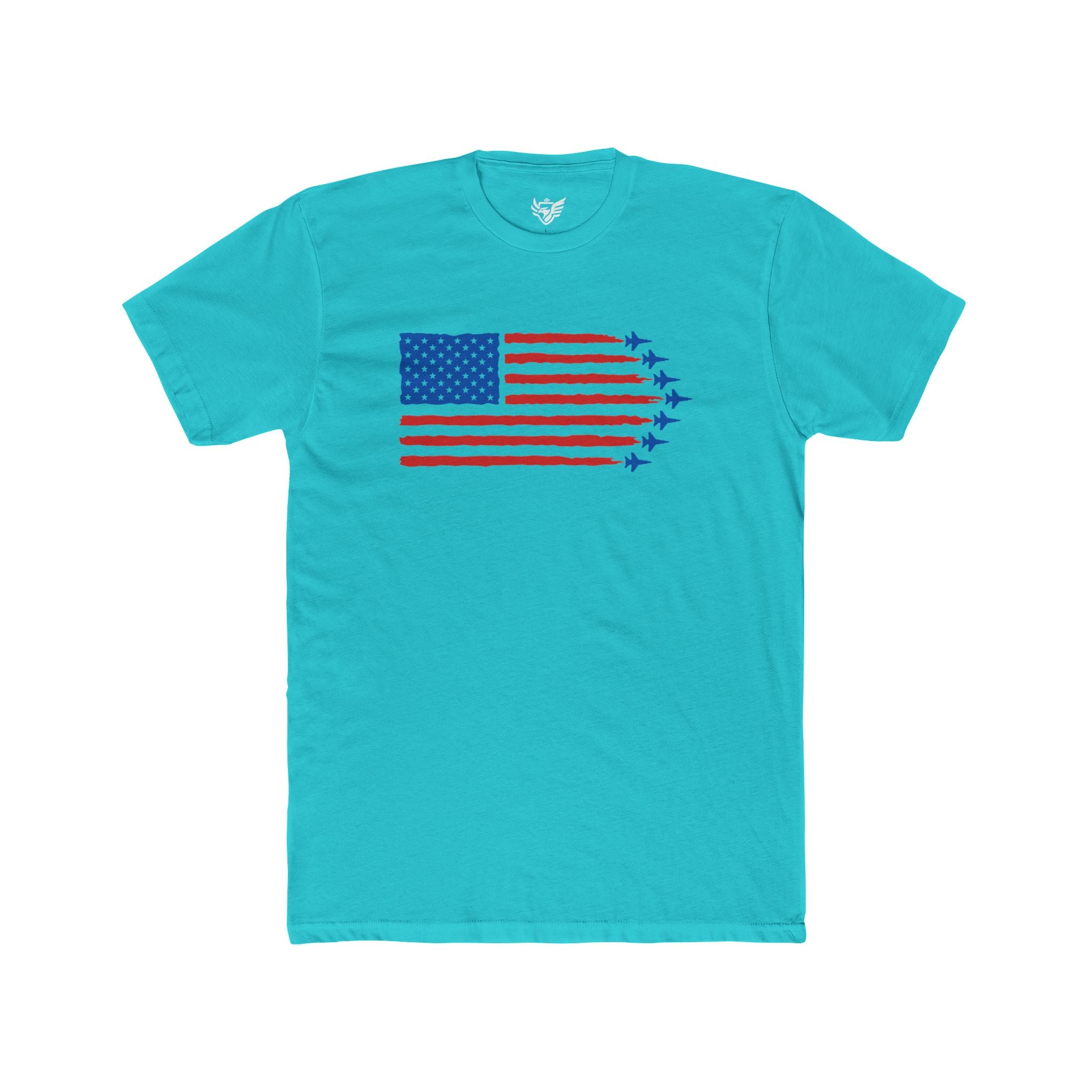 USA Jet Flag Cotton Crew Tee