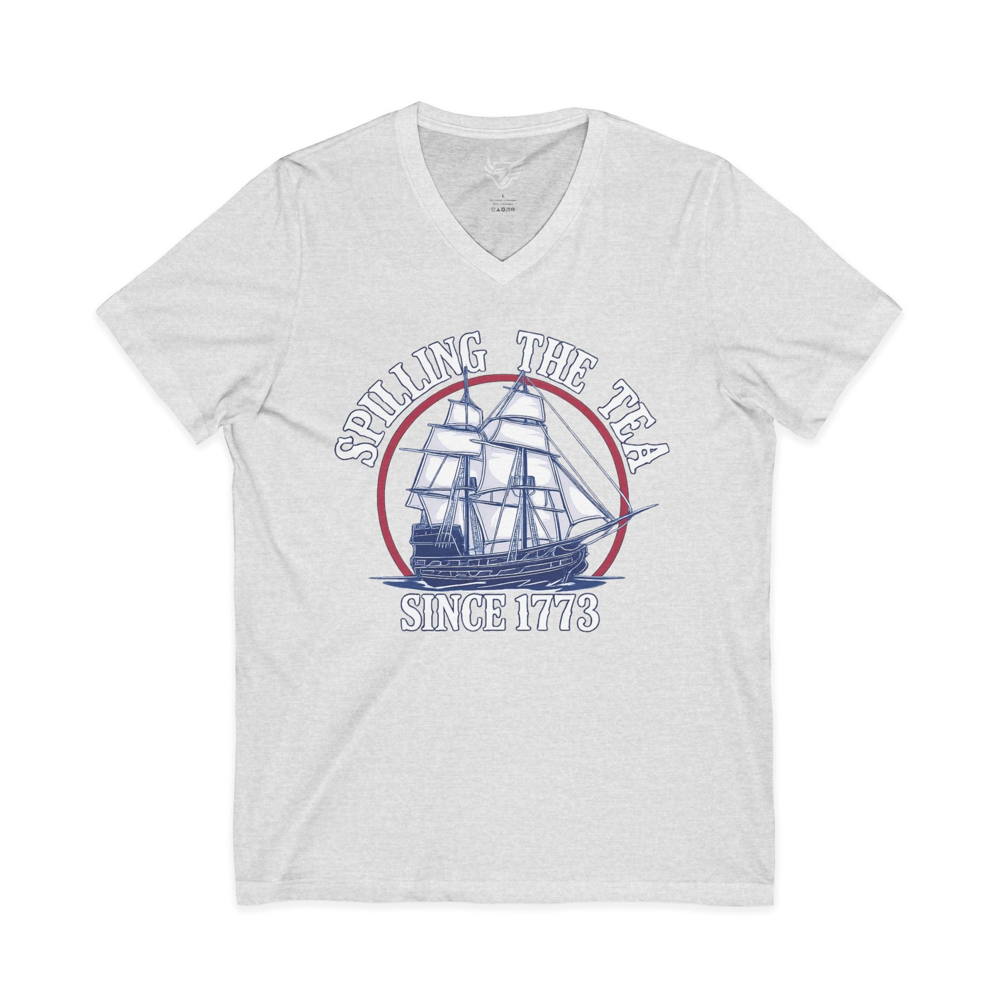 Spilling The Tea Jersey Short Sleeve V-Neck Tee
